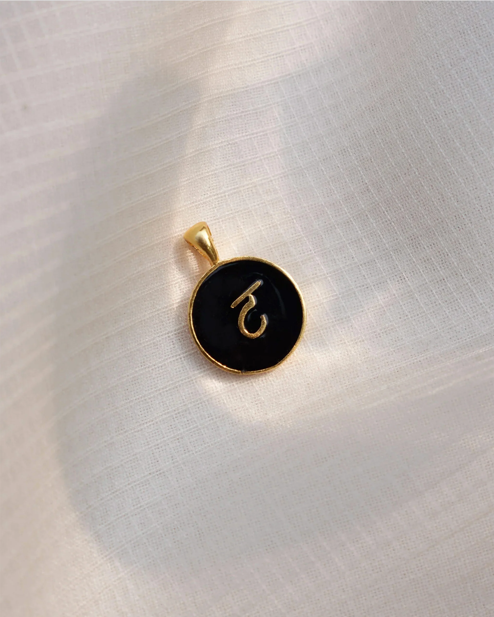 Alphabet T Charm- Black & Gold - Image 4
