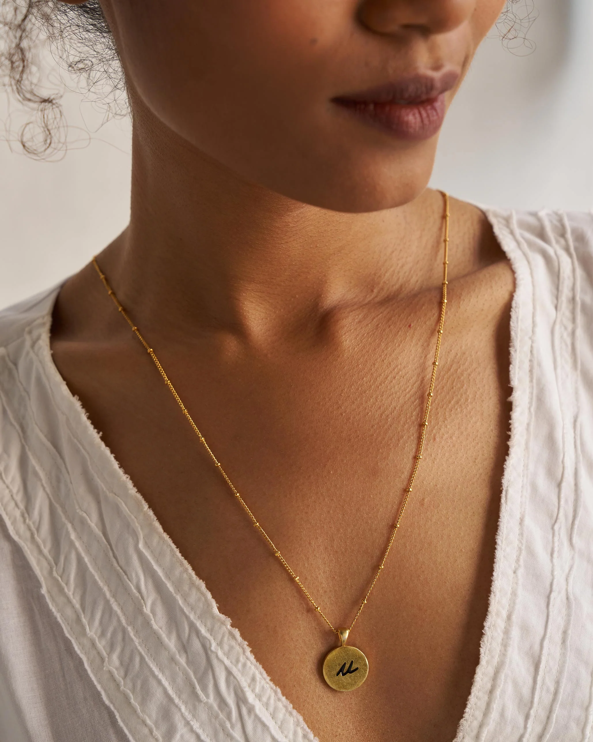 Alphabet U Charm- Black & Gold - Image 2