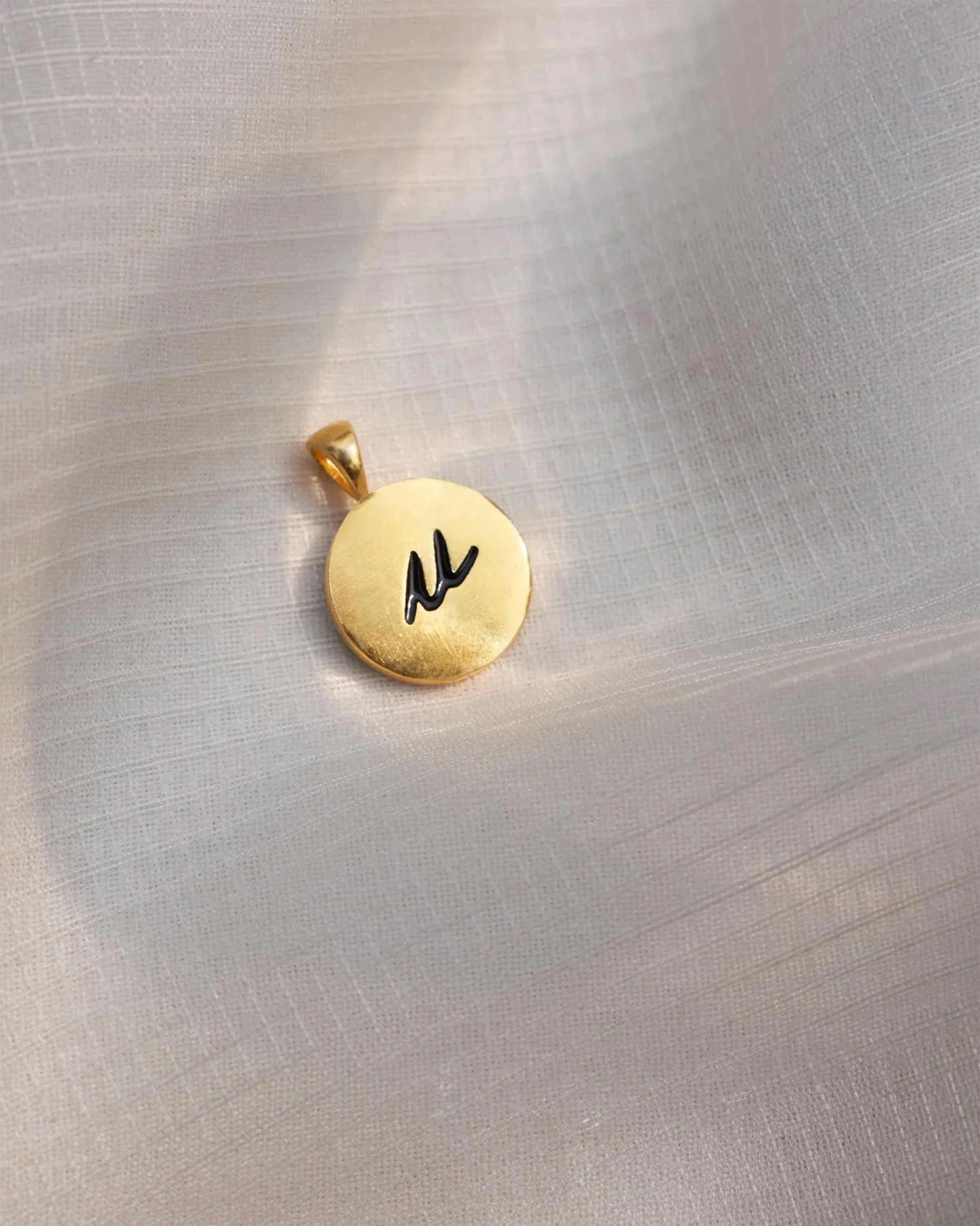 Alphabet U Charm- Black & Gold - Image 4