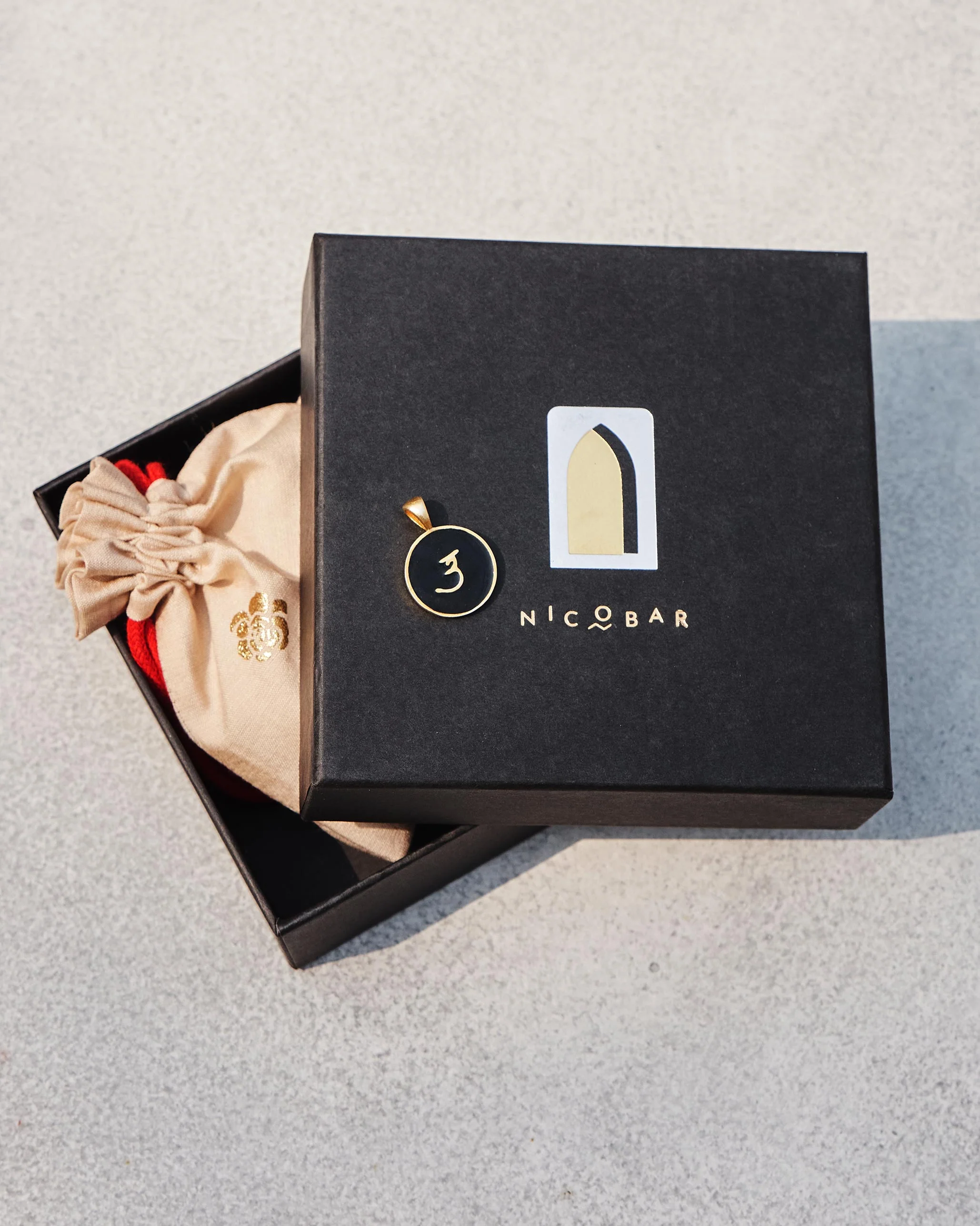 Alphabet U Charm- Black & Gold - Image 7