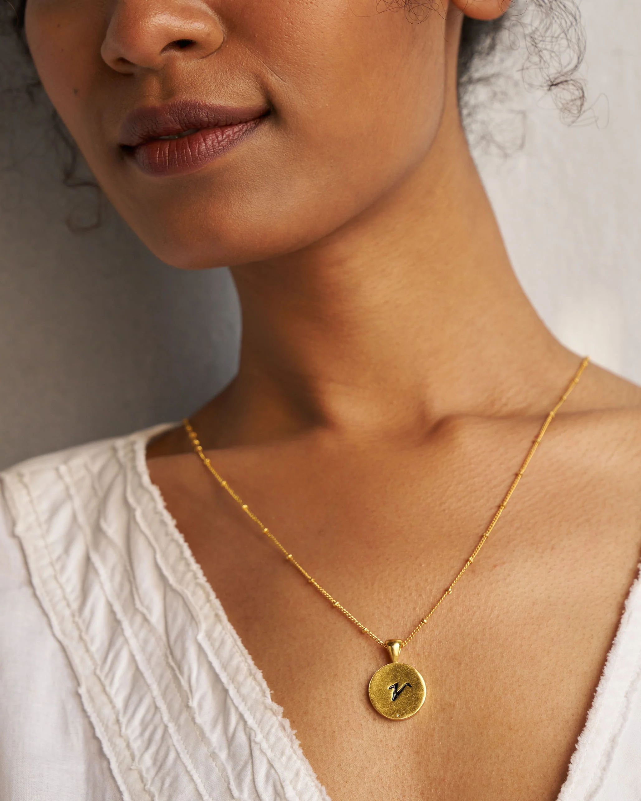 Alphabet V Charm- Black & Gold - Image 3
