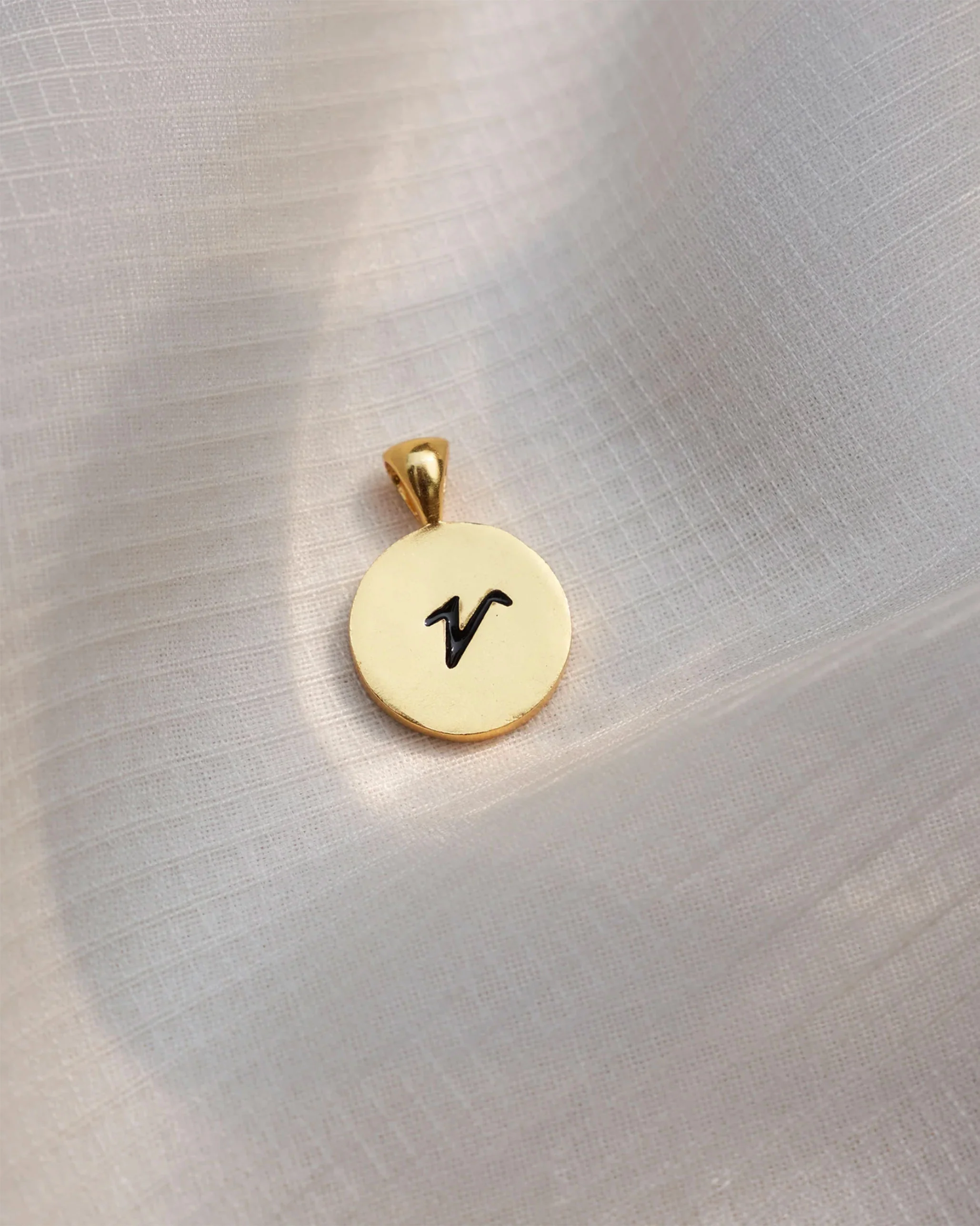 Alphabet V Charm- Black & Gold - Image 5