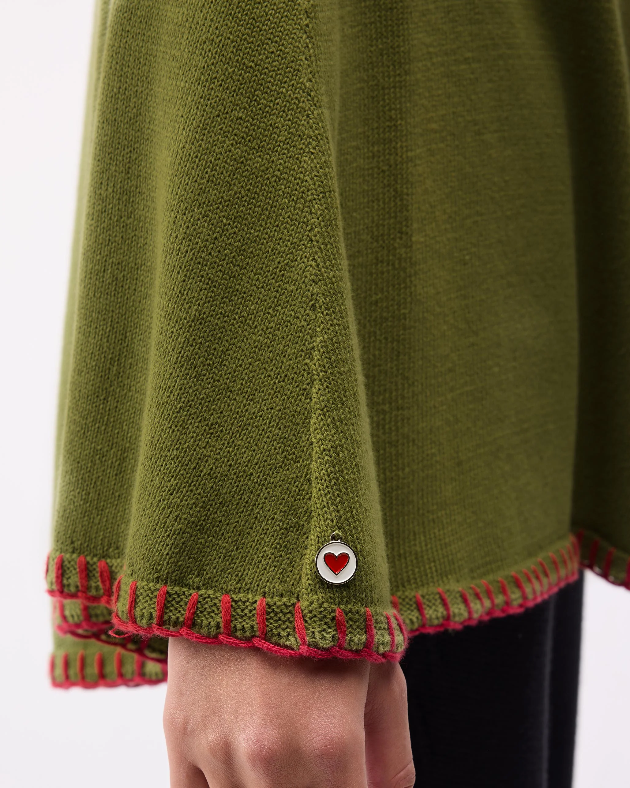 Alpine Poncho - Olive & Oatmeal - Image 2
