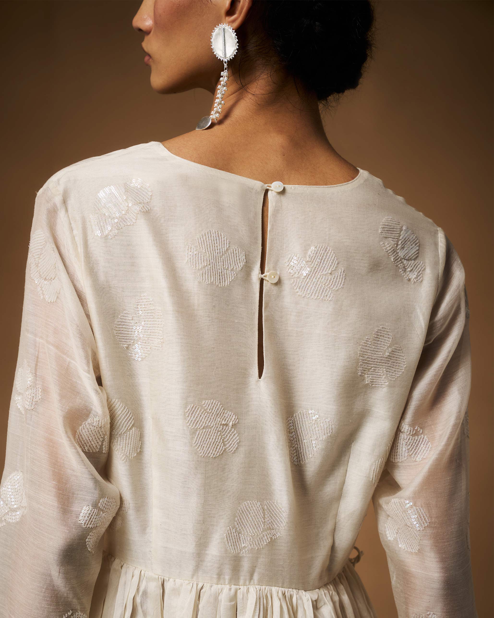Amaya Kurta - Ivory Hand Embroidered - Image 5