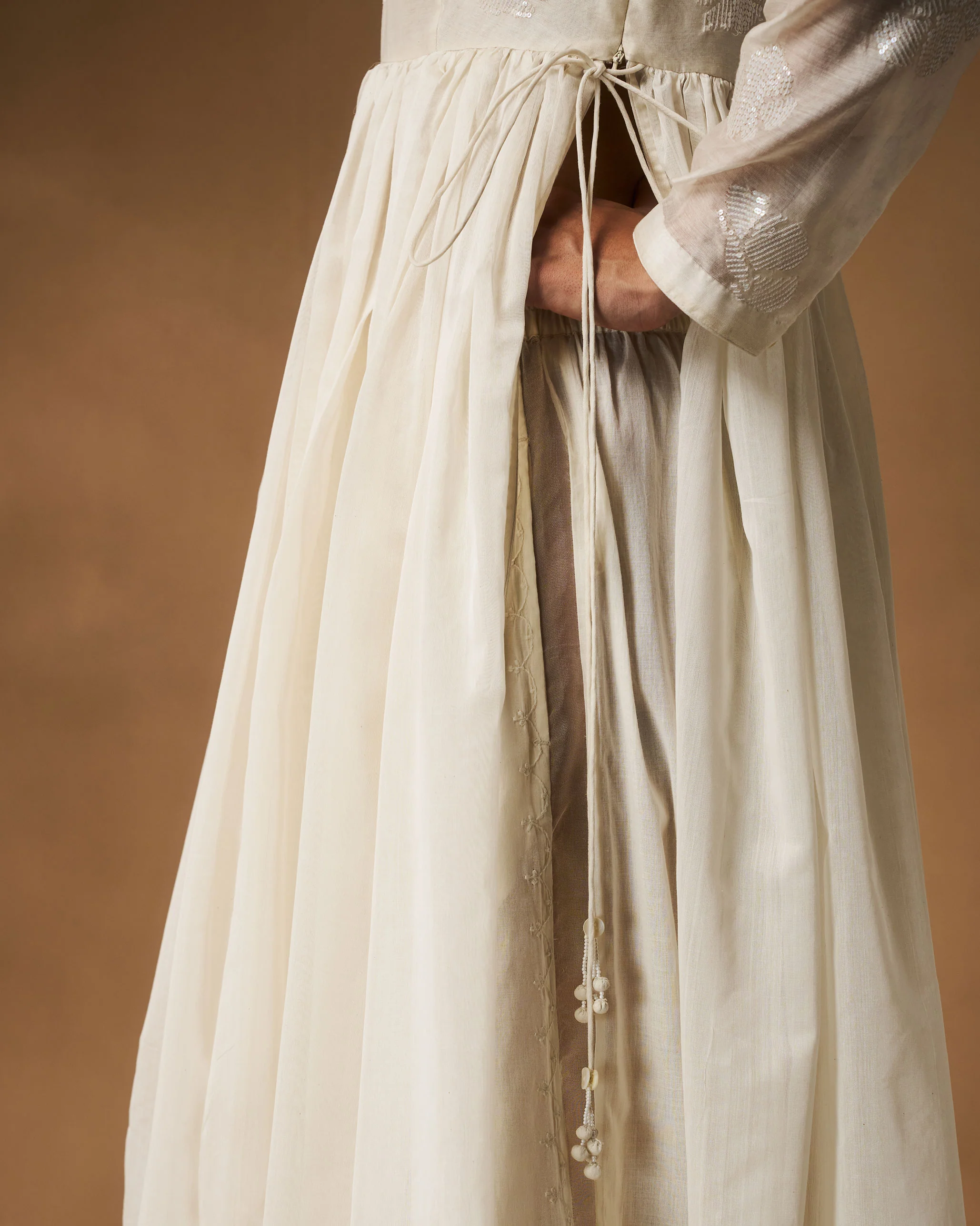 Amaya Kurta - Ivory Hand Embroidered - Image 8
