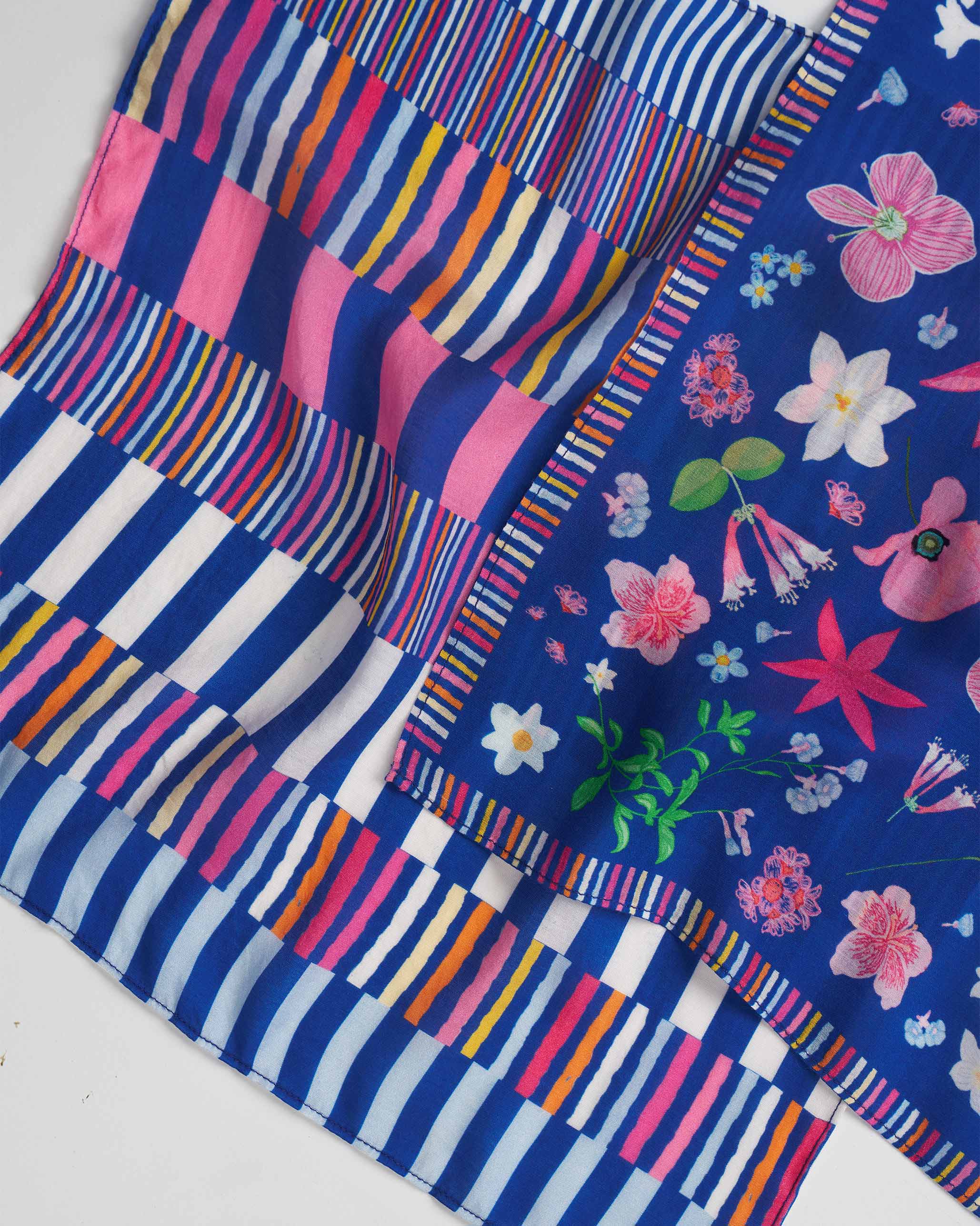 Ambar Pocket Square - Blue & Pink - Image 4