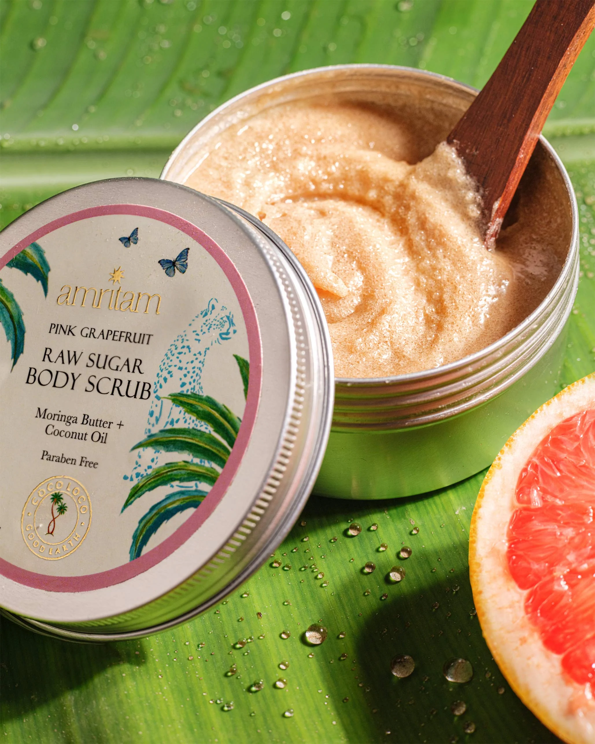 Amritam Pink Grapefruit Raw Sugar Body Scrub - Image 5