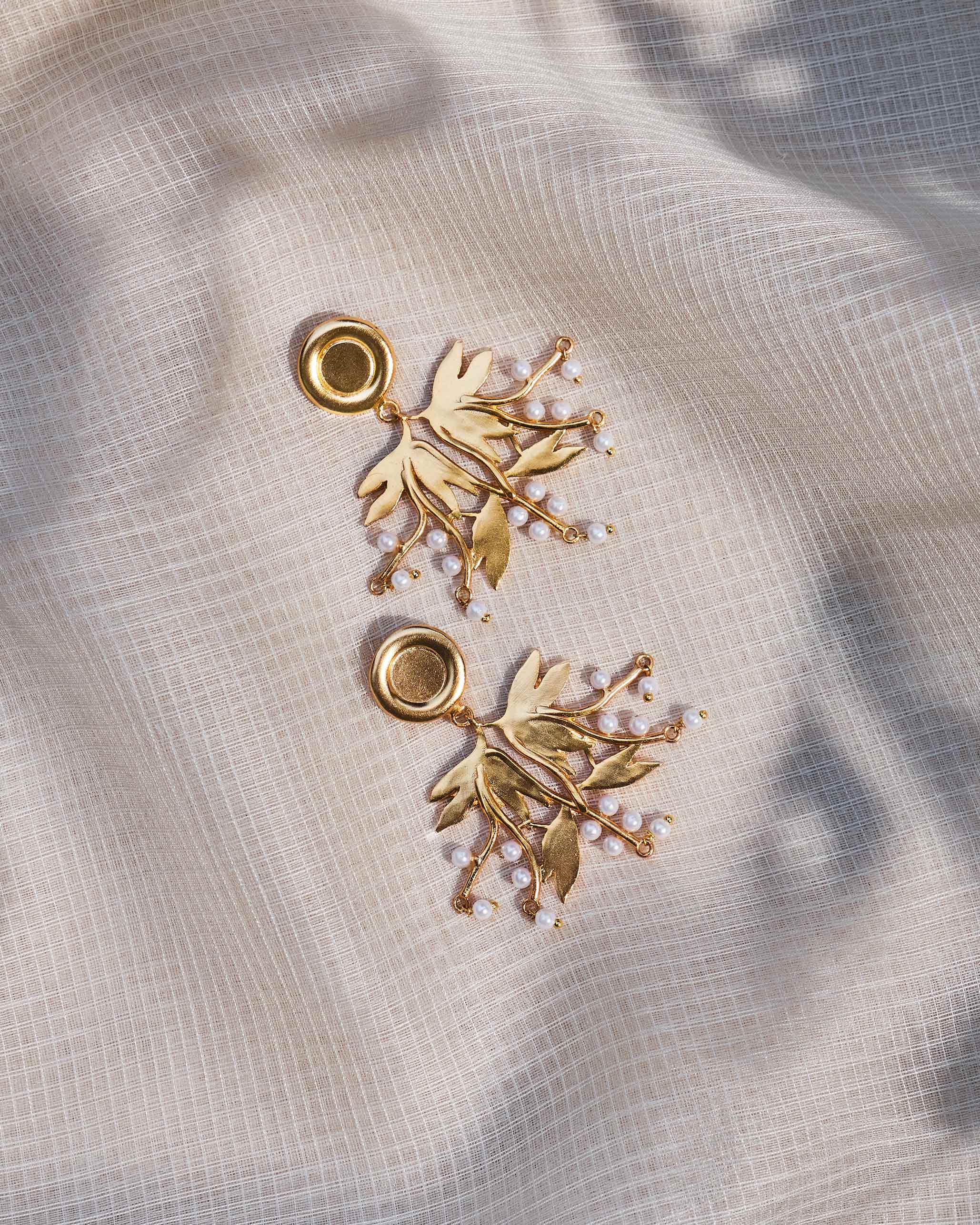 Anaar Cluster Earrings - Gold - Image 2