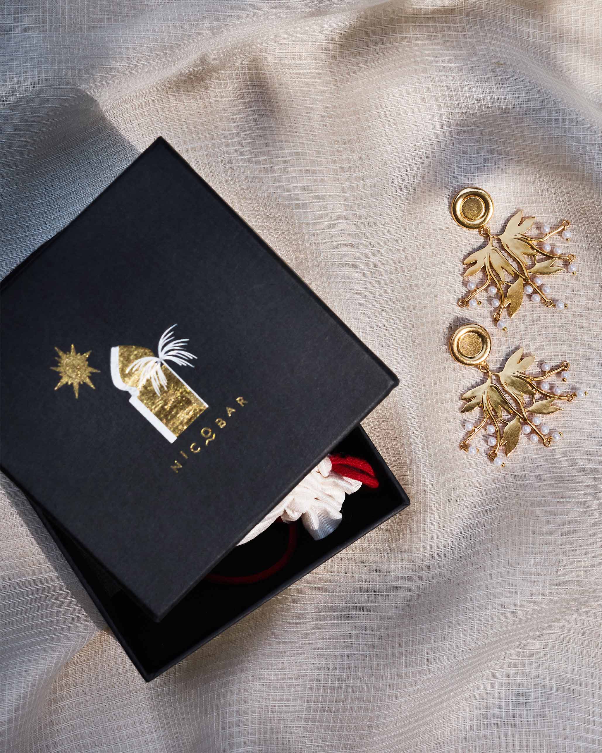 Anaar Cluster Earrings - Gold - Image 3