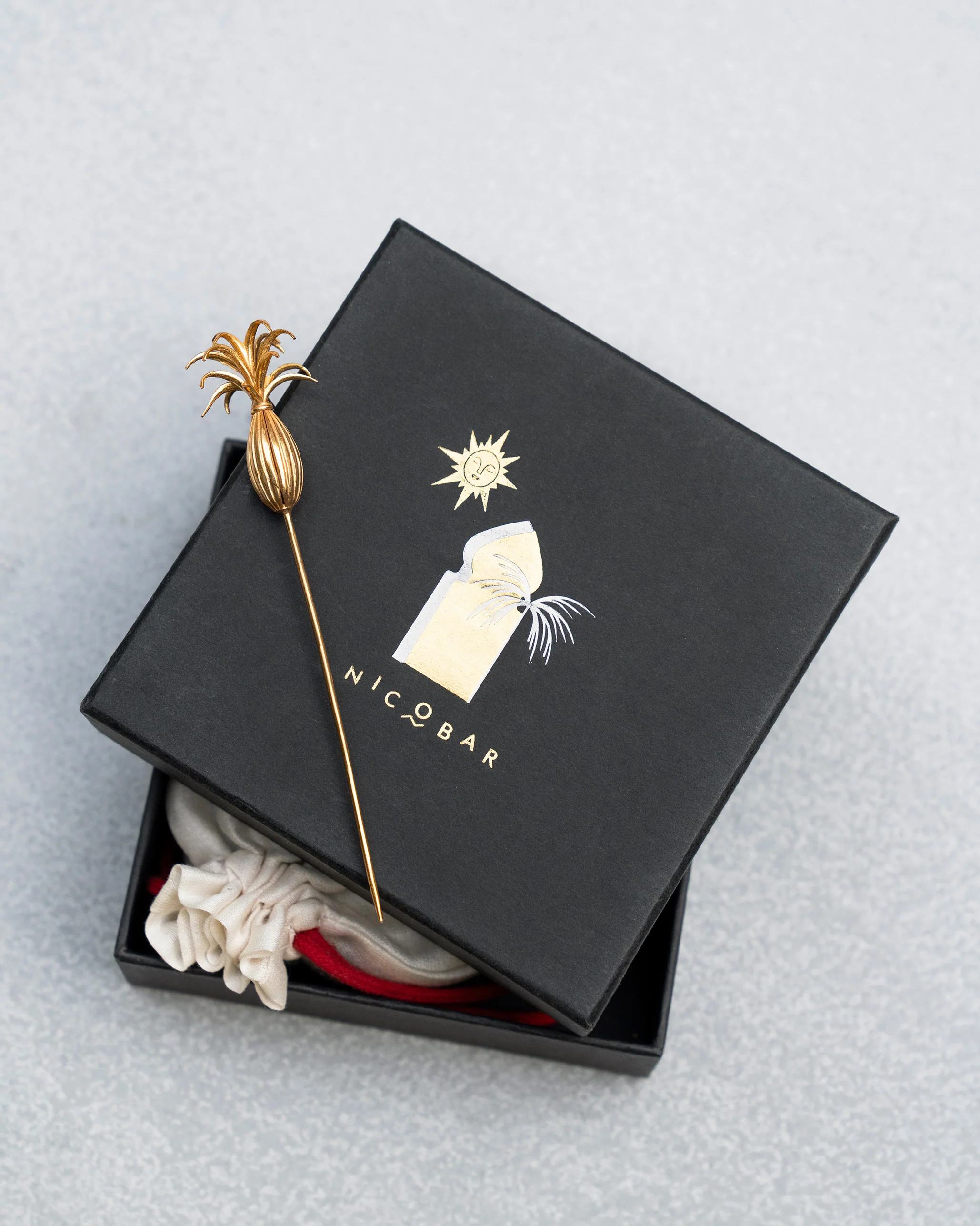 Ananas Hair Pin - Gold - Image 3