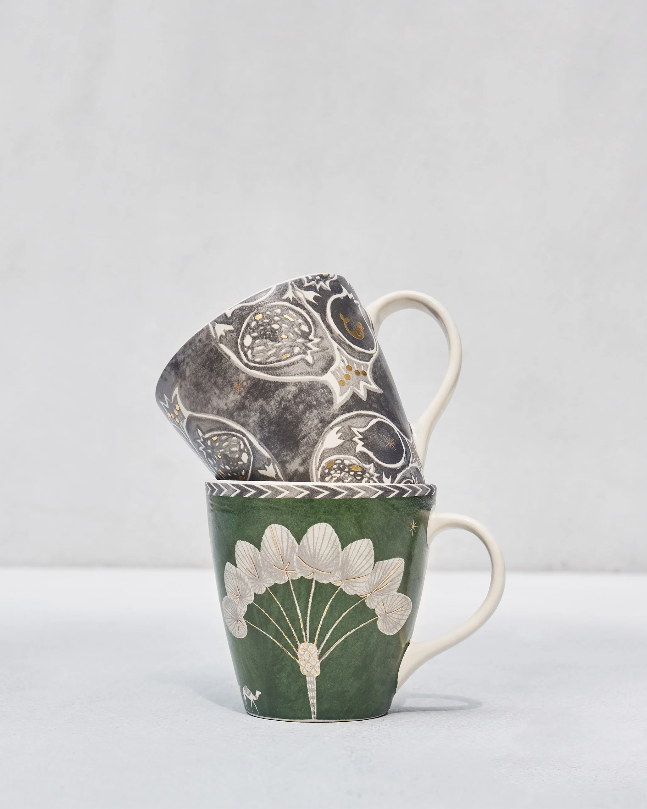Anar Palm Conical Mugs - Set of 2 - Image 3