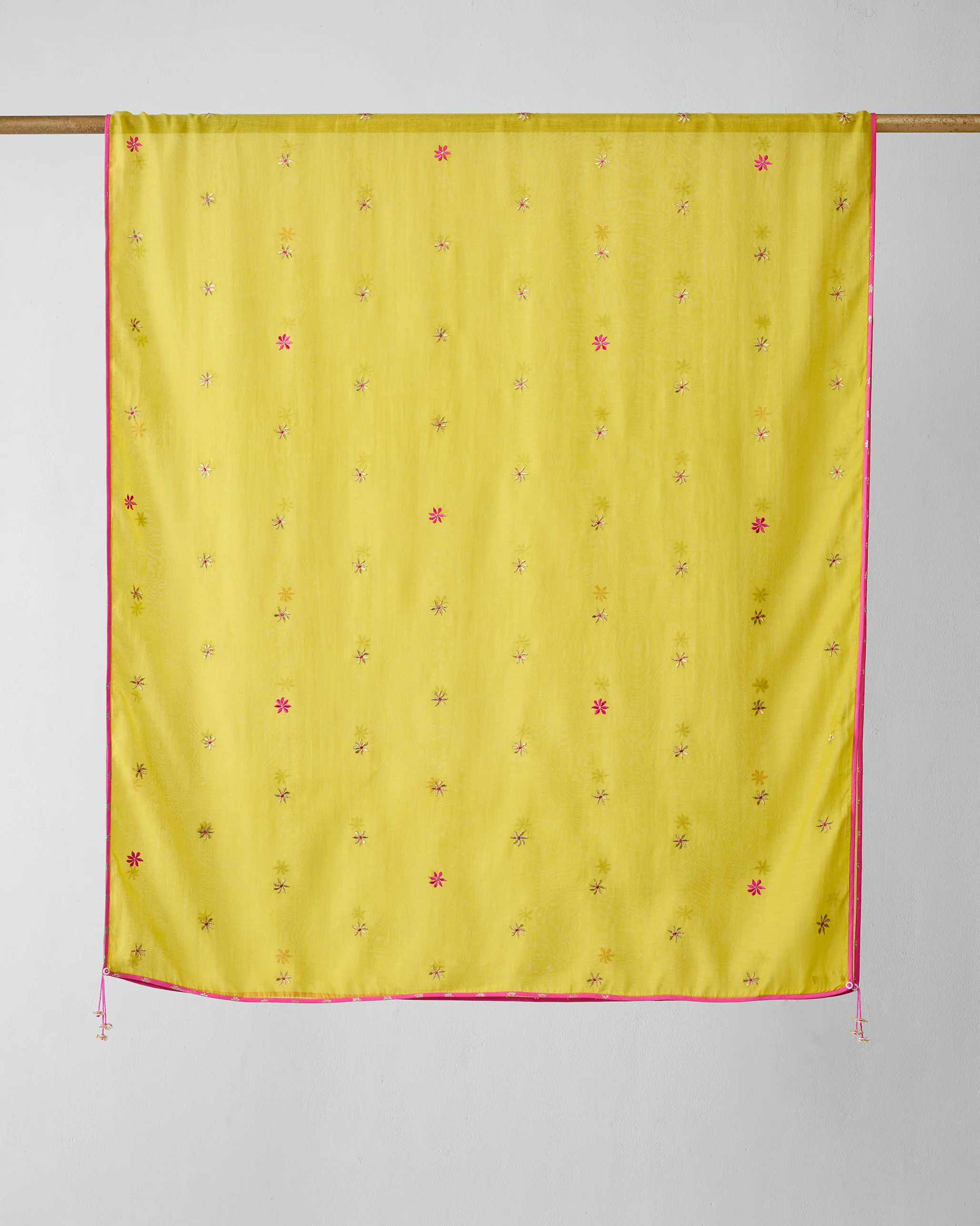 Anaya Dupatta - Chartreuse & Gold Embroidered - Image 4