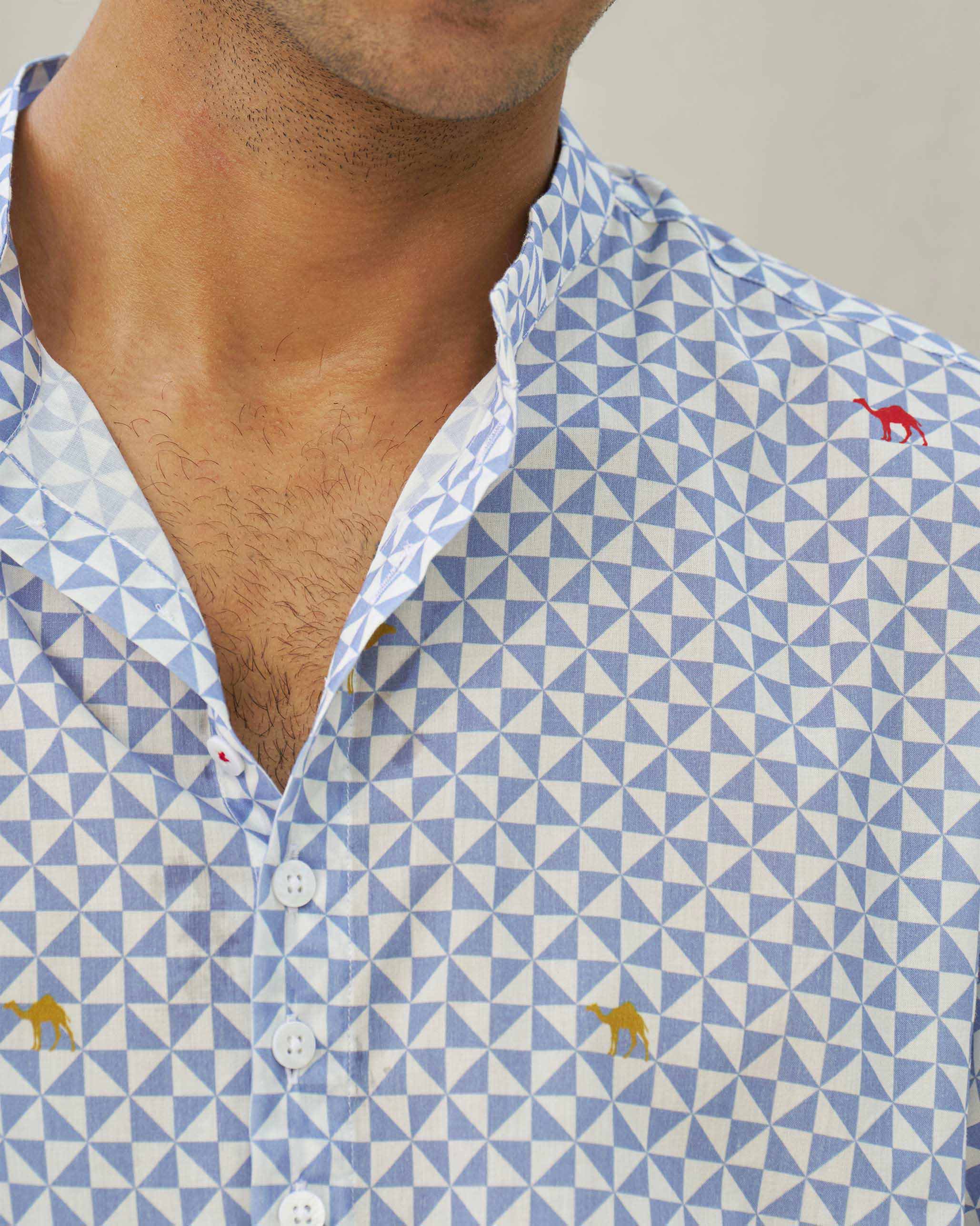 Angtak Shirt - Blue & White - Image 2
