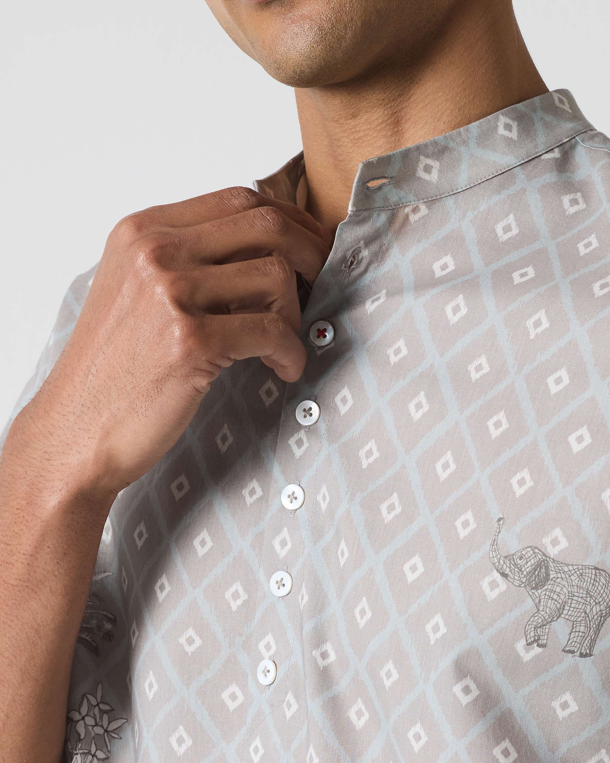Angtak Shirt - Grey Print - Image 4