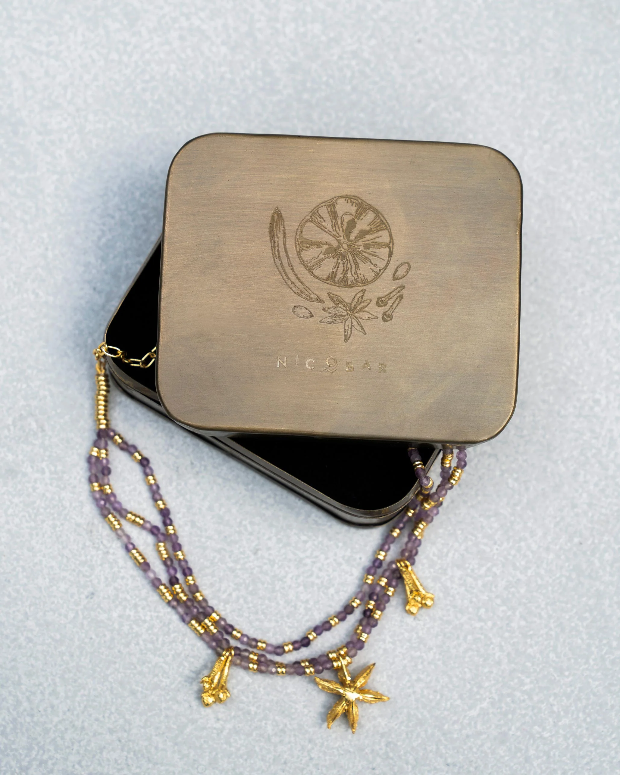Anise Amethyst Necklace - Gold - Image 2