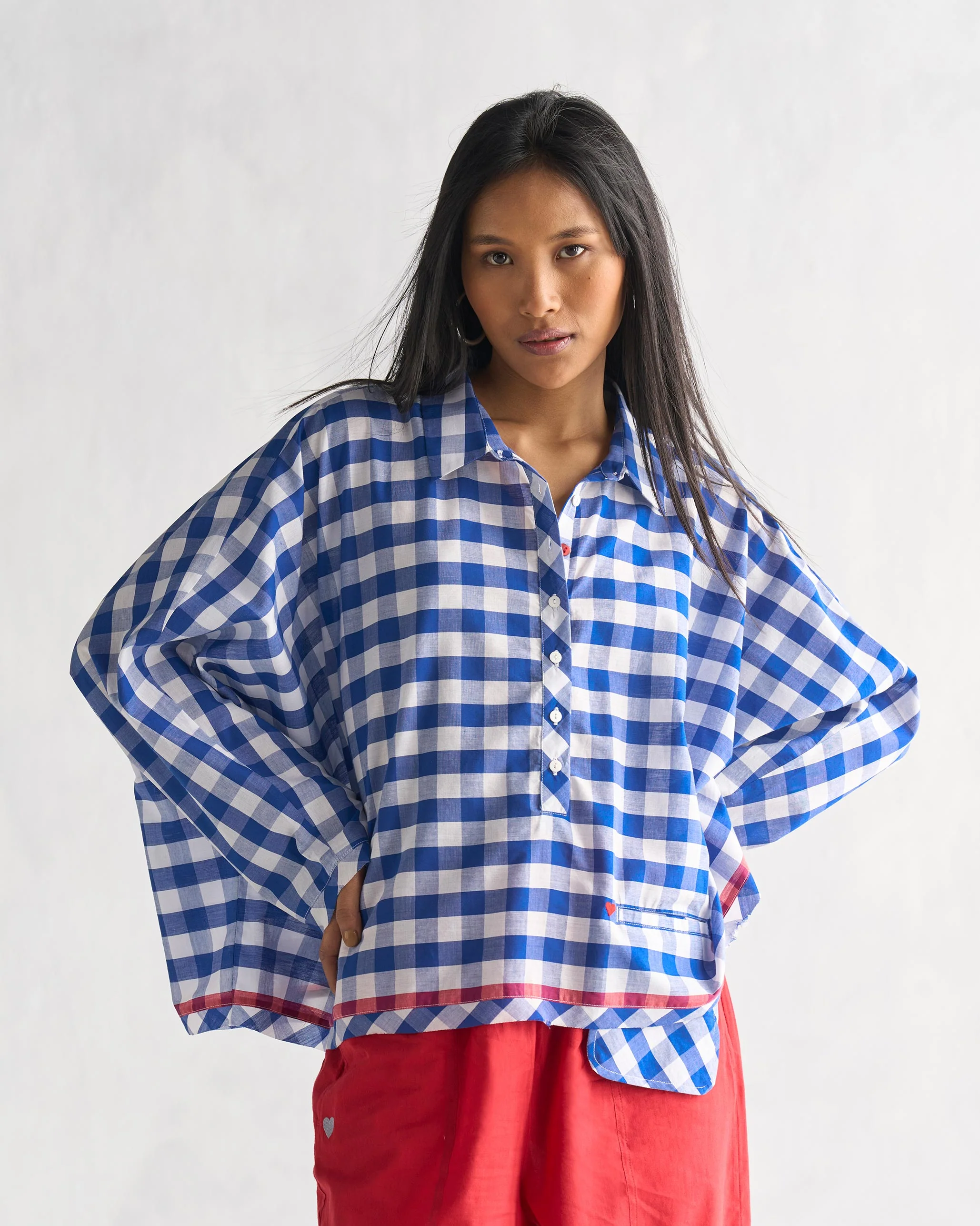 Anna Top - Blue & White - Image 5