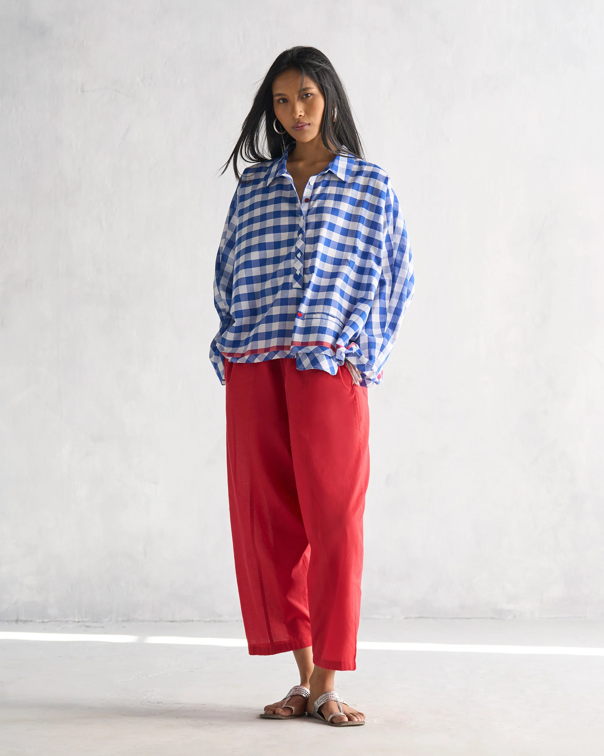 Anna Top - Blue & White - Image 6