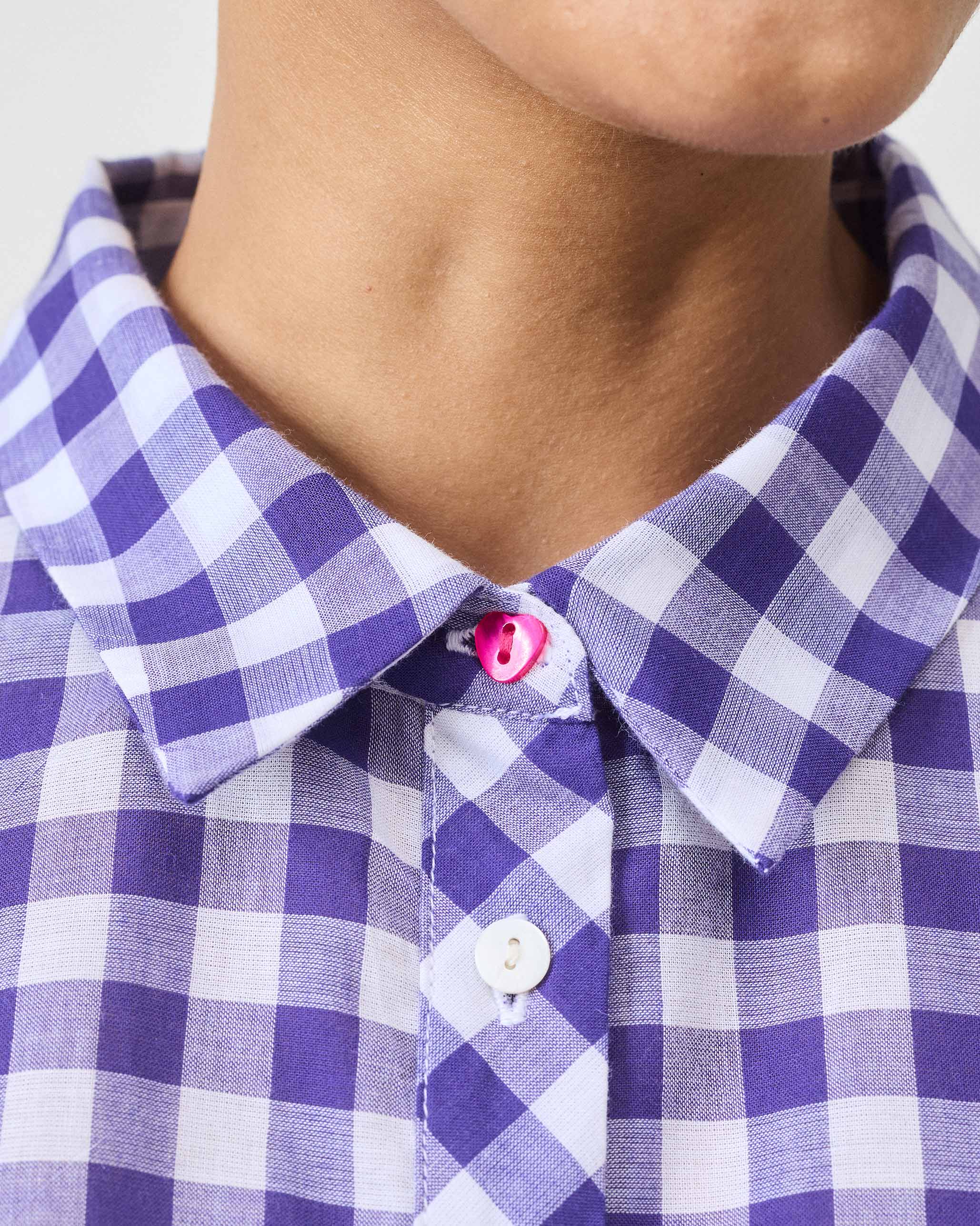 Anna Top - Purple & White Checks - Image 5