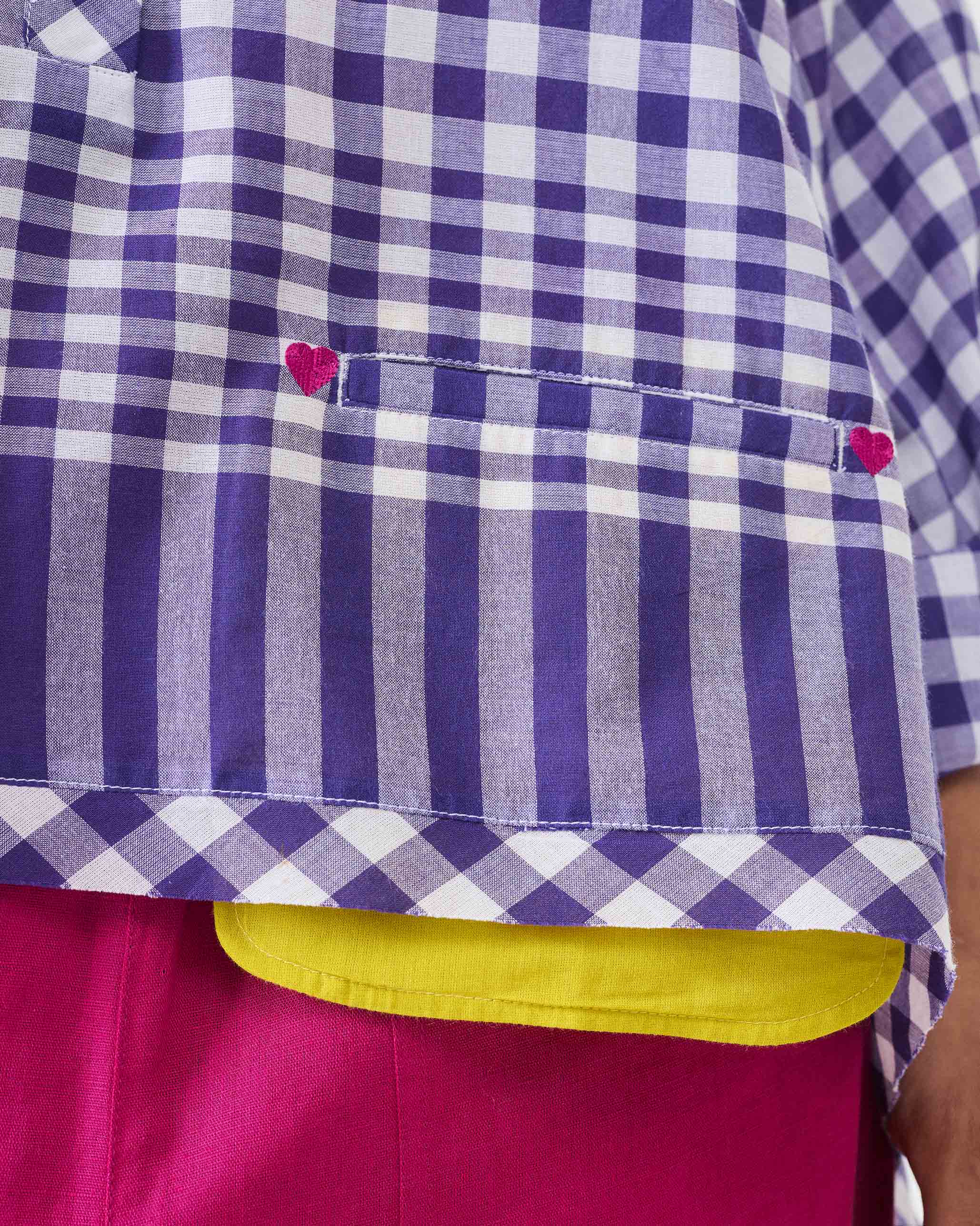 Anna Top - Purple & White Checks - Image 6