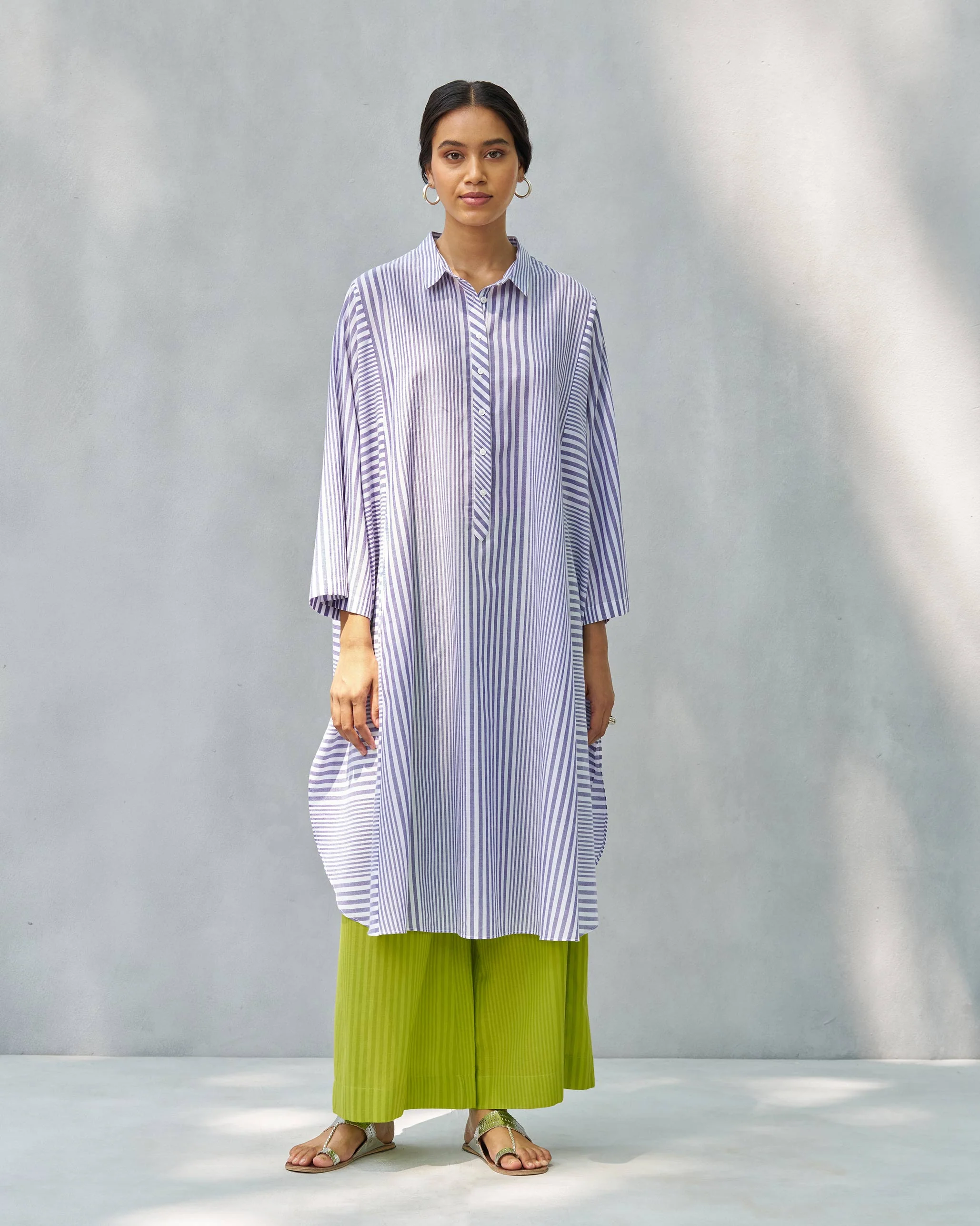 Anti Fit Kurta - Purple & White - Image 6