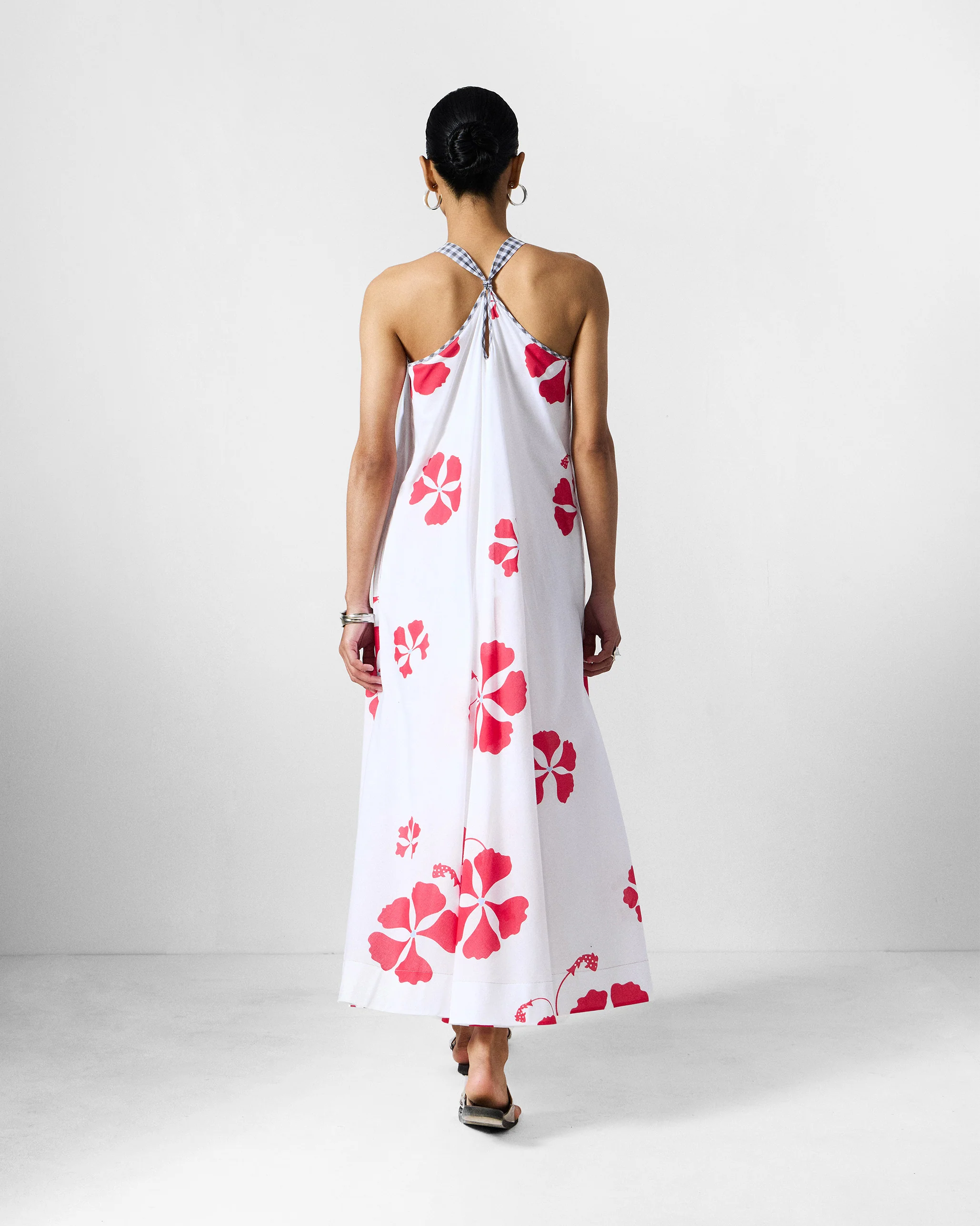 Anya Dress - White & Red Printed - Image 3