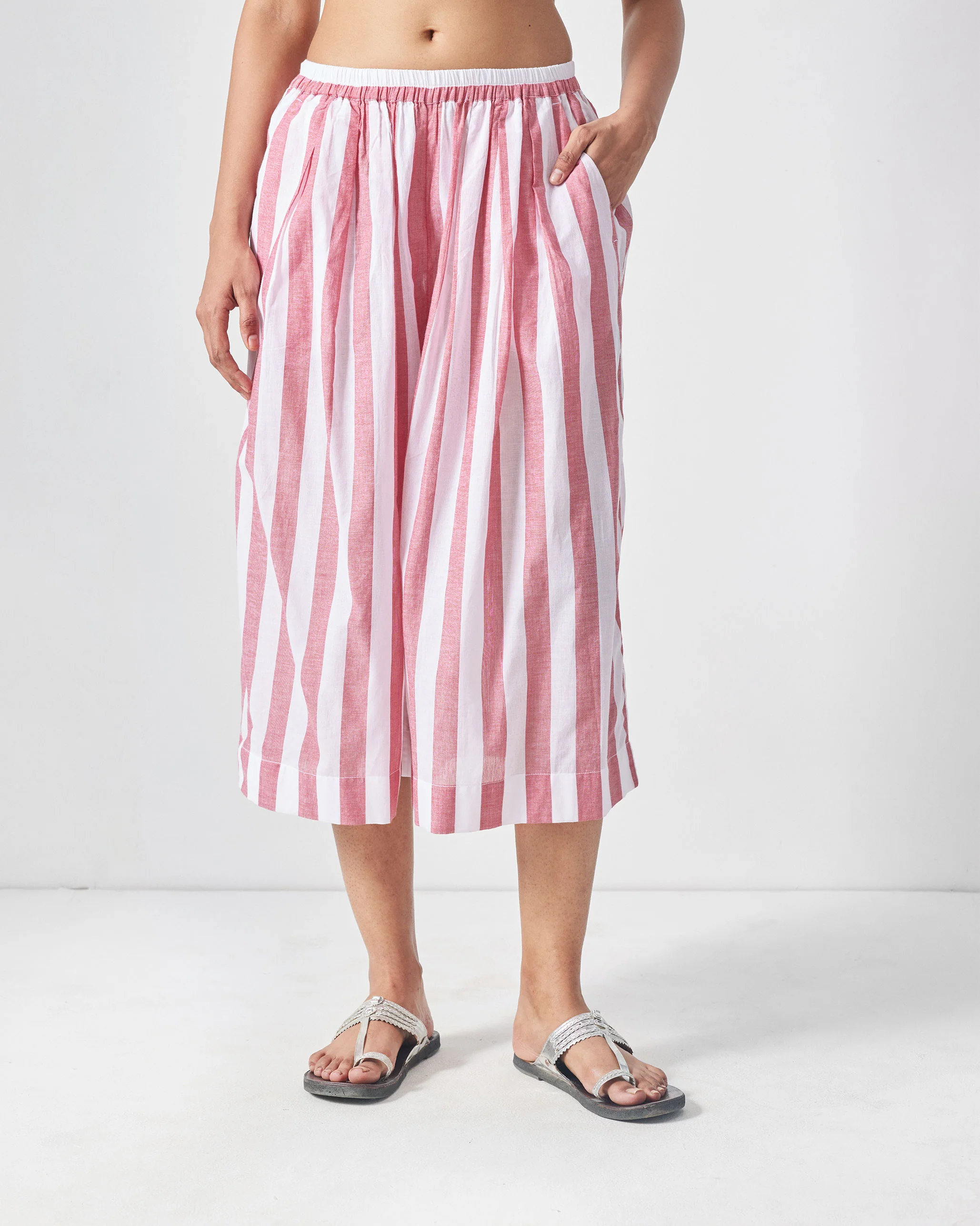 Aoi Pants - Red & White Stripes