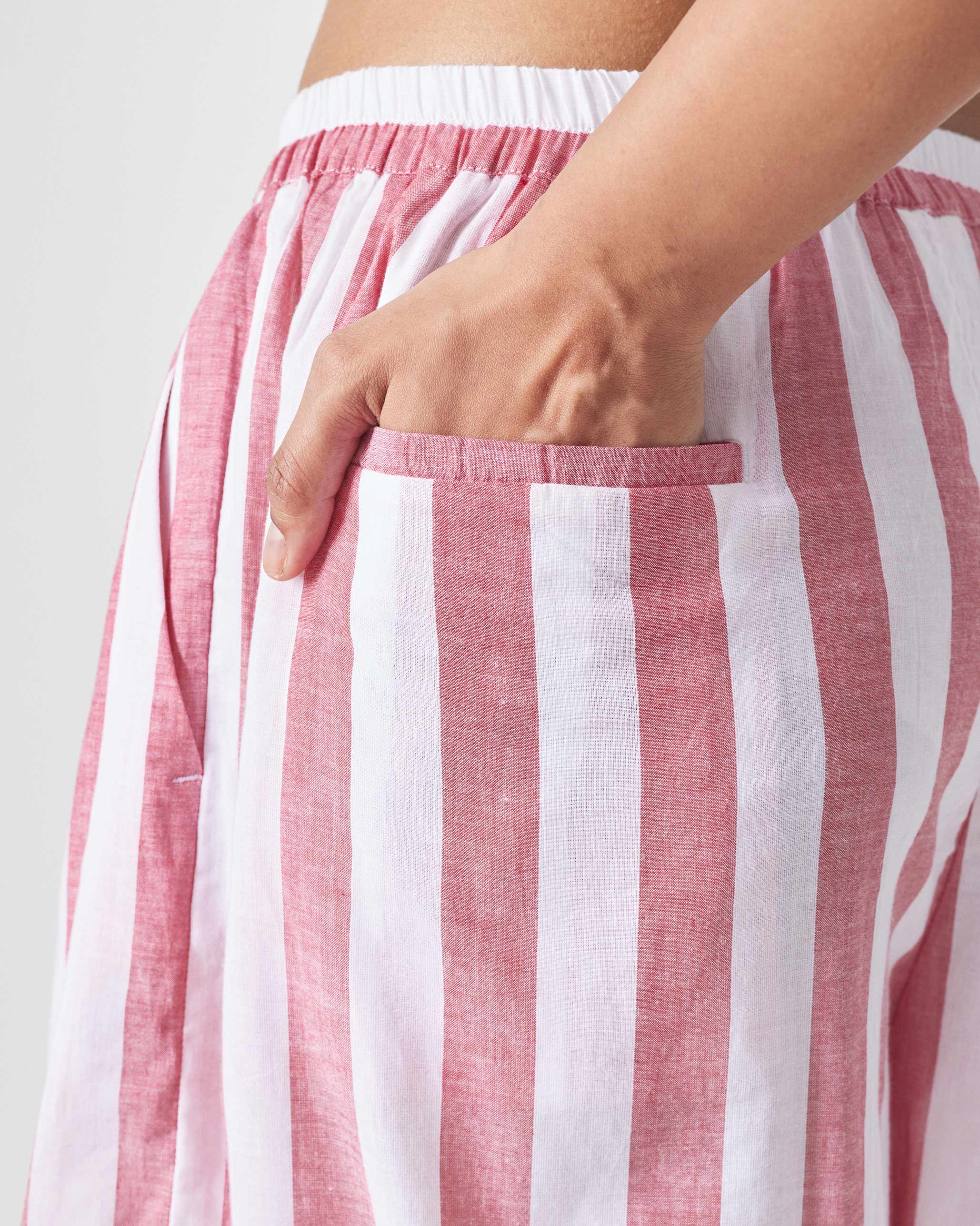 Aoi Pants - Red & White Stripes - Image 4