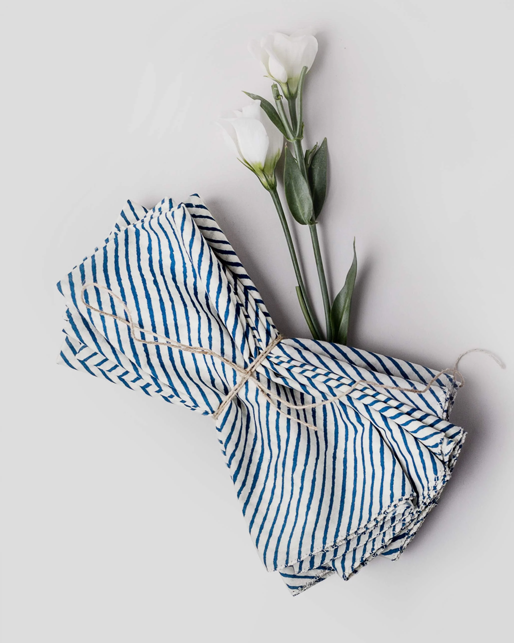 Aozora Stripe Dinner Napkins  (Set of 6) - Dark Blue - Image 2
