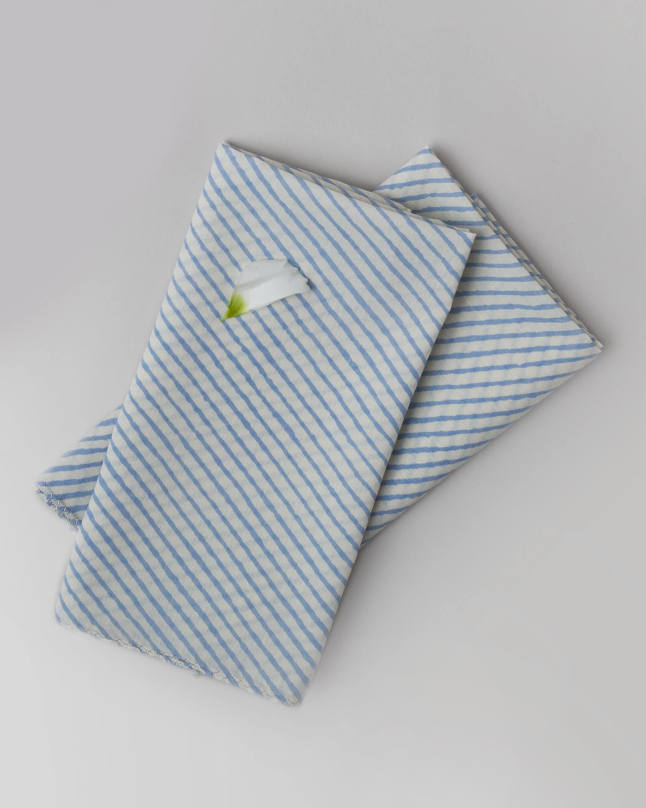 Aozora Stripe Dinner Napkins (Set of 6) - Light Blue - Image 2