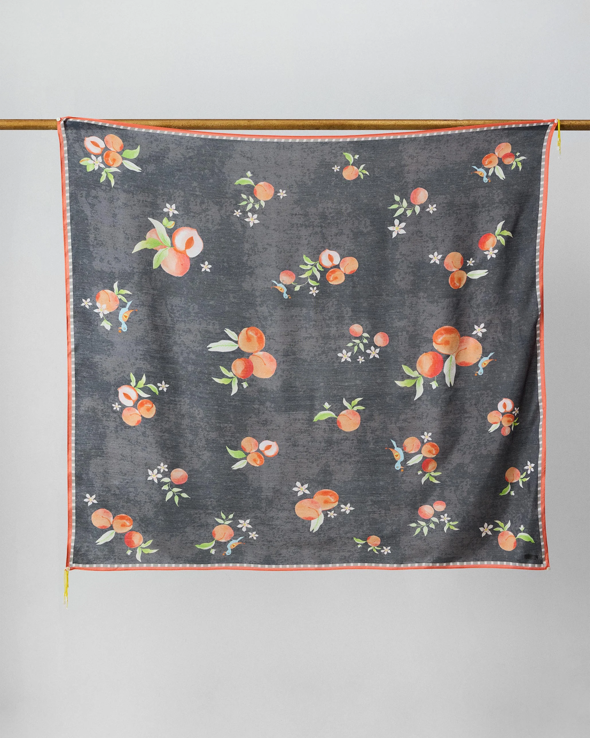 Apricot Scarf - Charcoal & Orange - Image 2