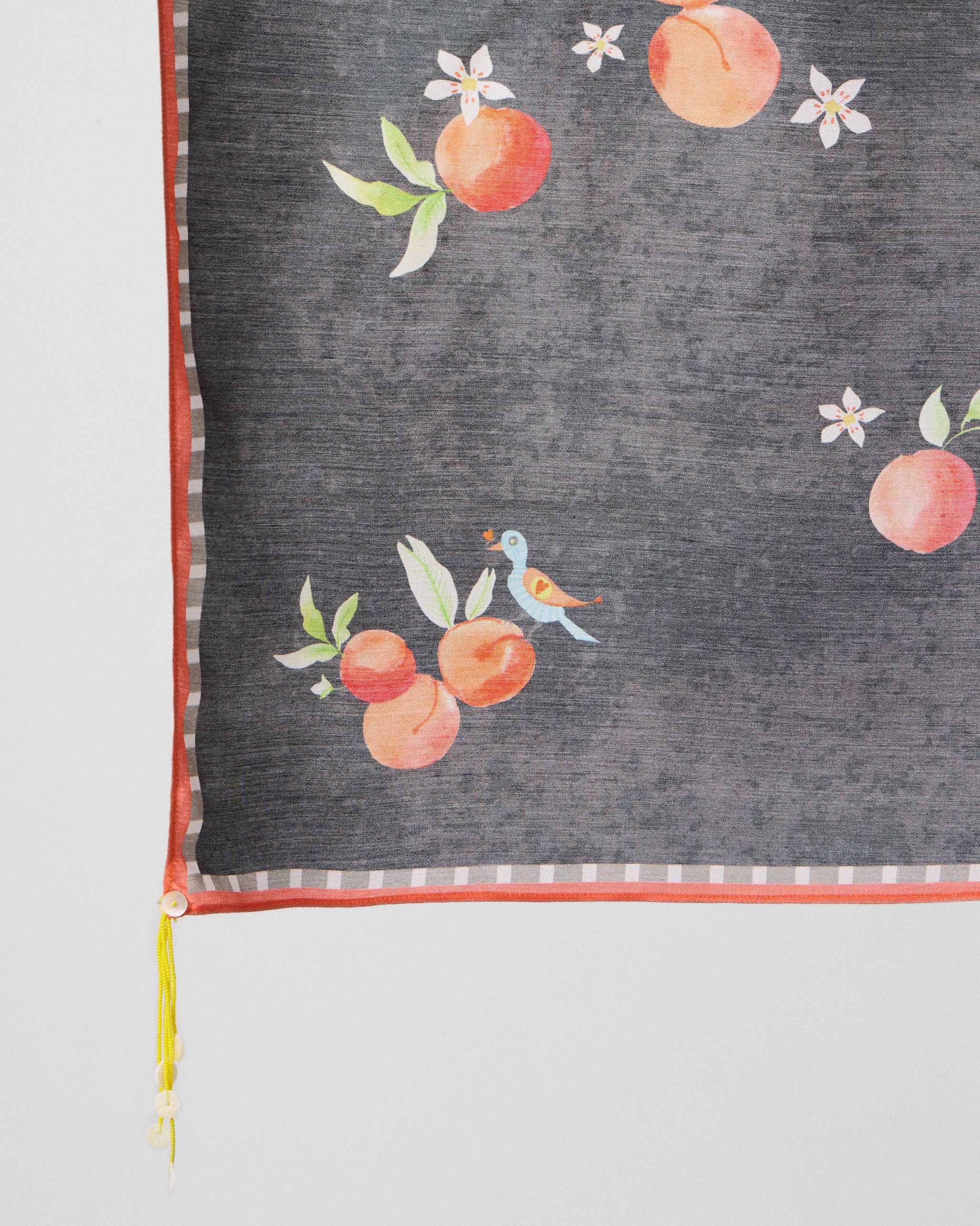 Apricot Scarf - Charcoal & Orange - Image 3