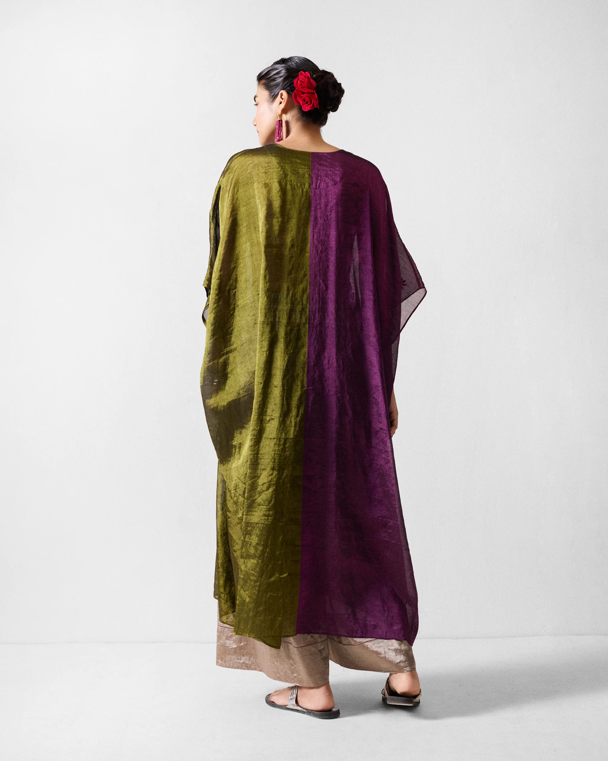 Araya Kaftan - Olive & Purple - Image 3