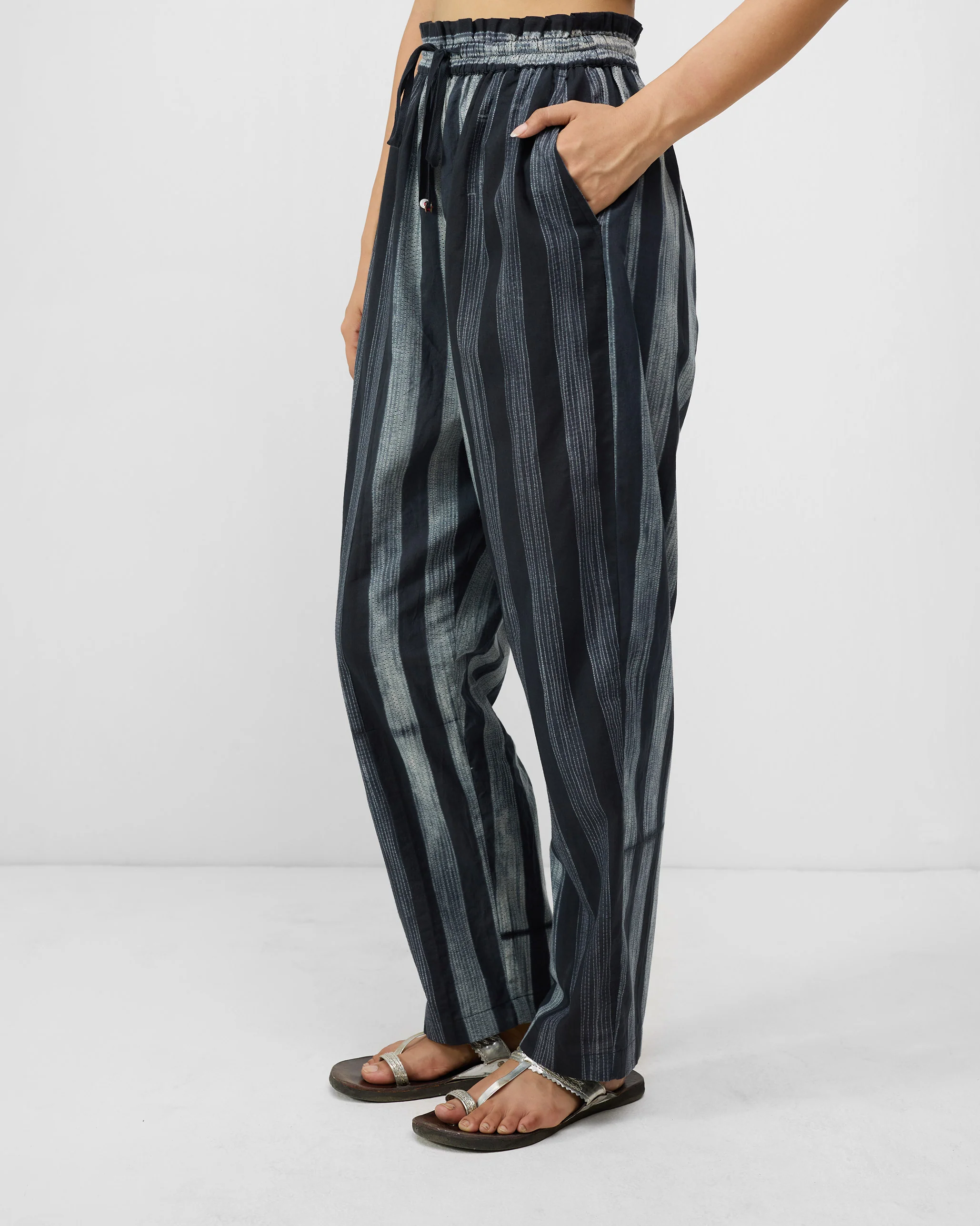 Areca Pants - Charcoal & Ivory Stripes - Image 3