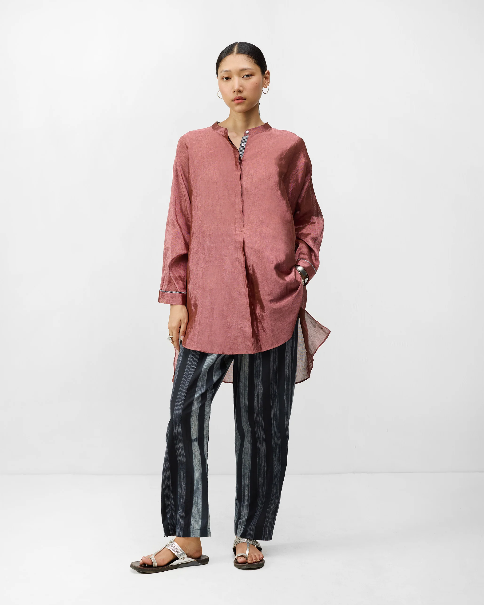 Areca Pants - Charcoal & Ivory Stripes - Image 5