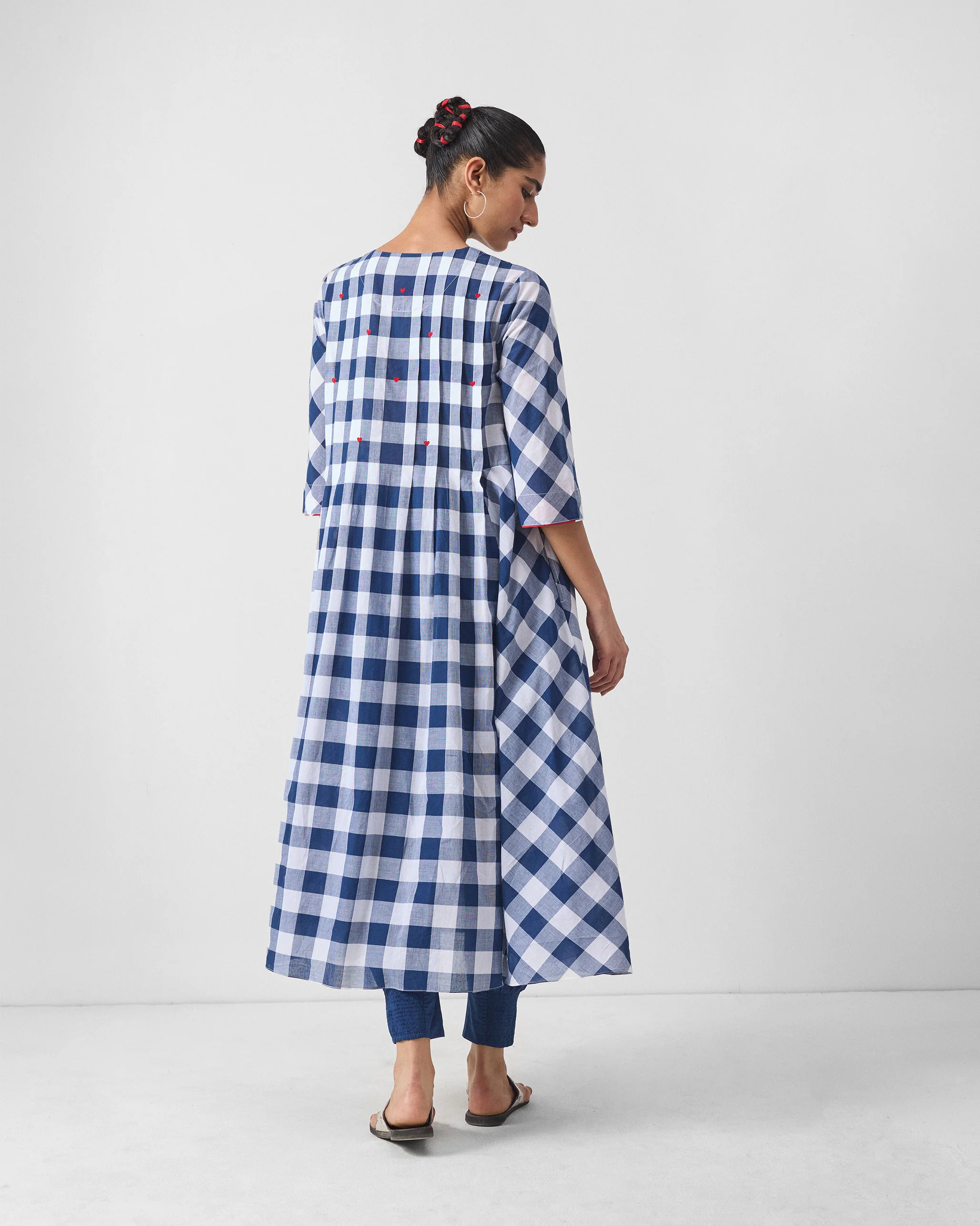 Arigato Kurta - Blue & White Checks - Image 5
