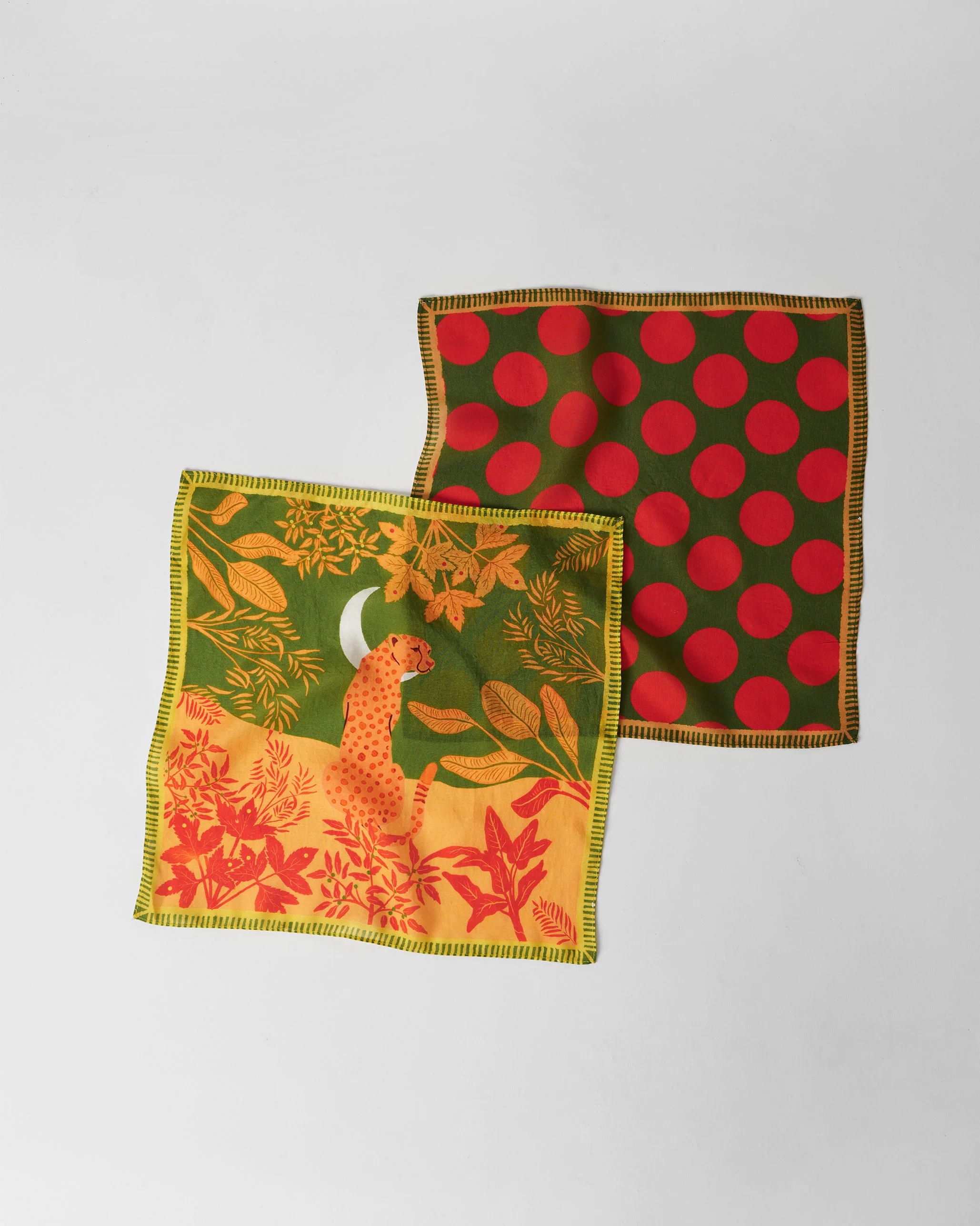 Arka Pocket Square - Olive & Red - Image 3