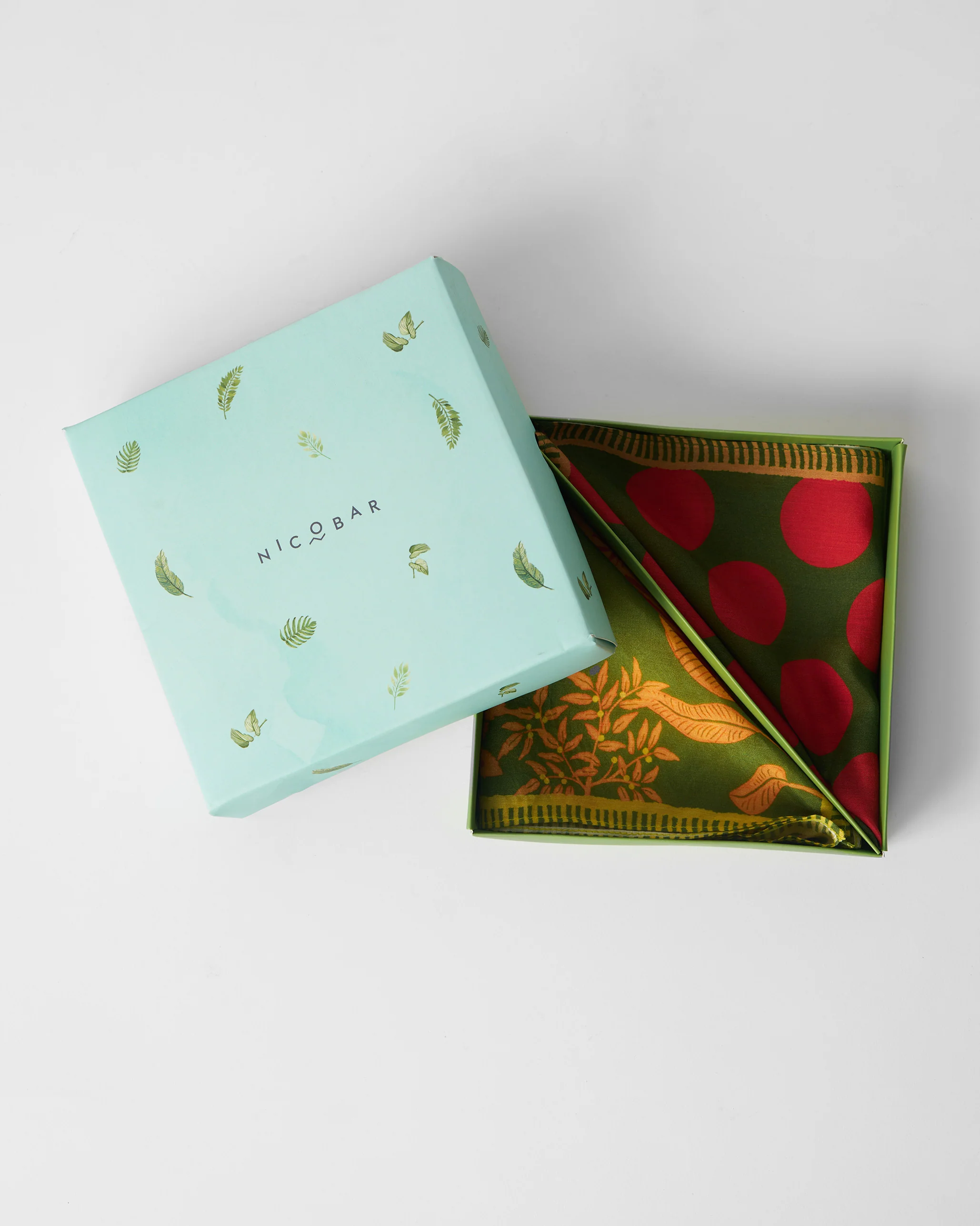 Arka Pocket Square - Olive & Red - Image 4