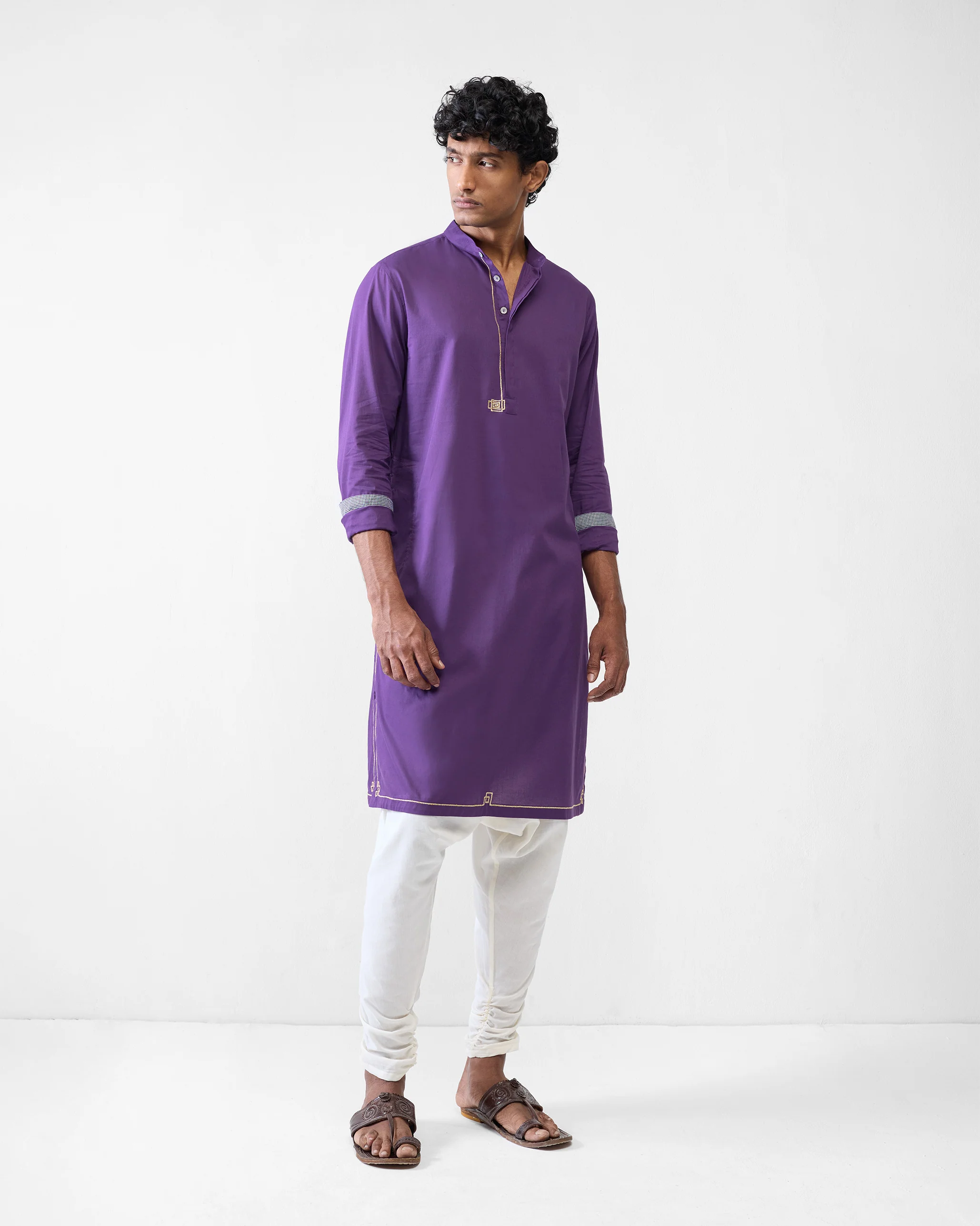 Arrham Kurta - Purple Embroidered - Image 2