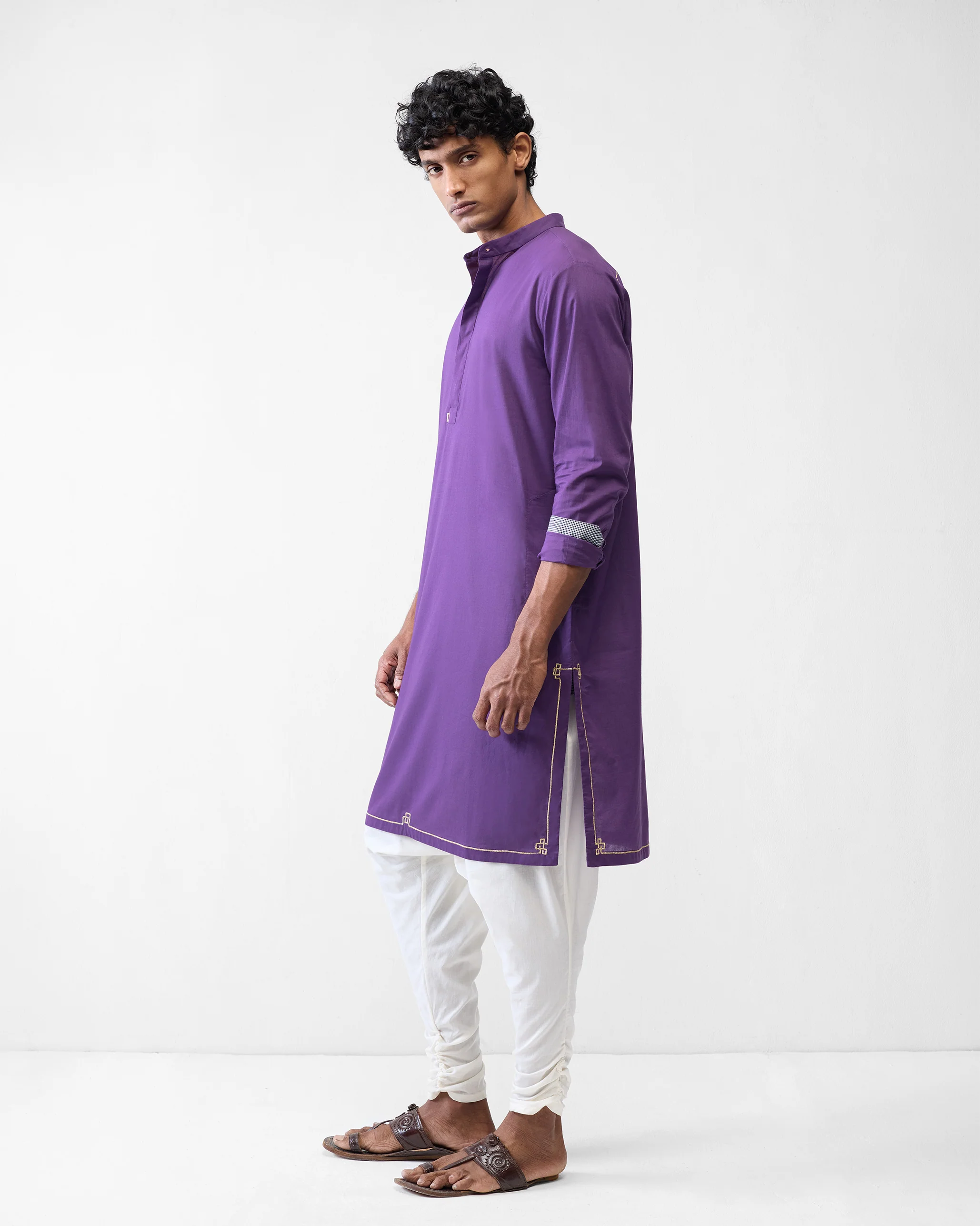 Arrham Kurta - Purple Embroidered - Image 4