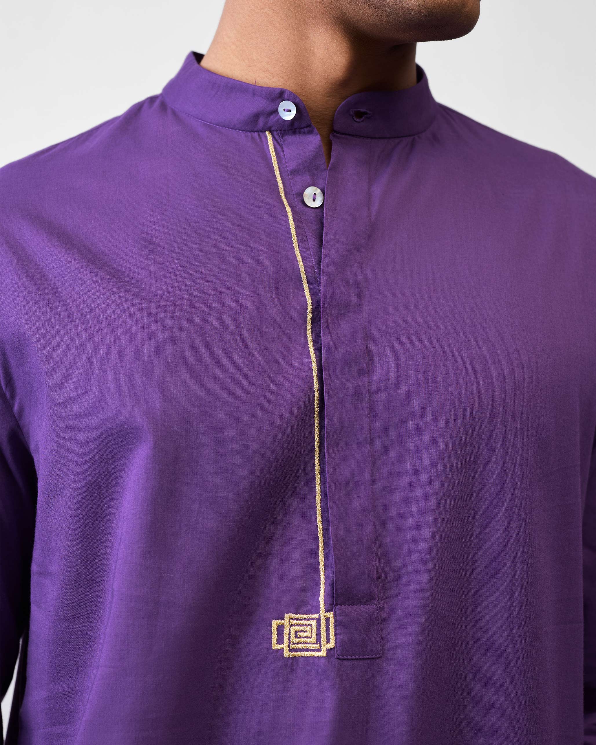 Arrham Kurta - Purple Embroidered - Image 5