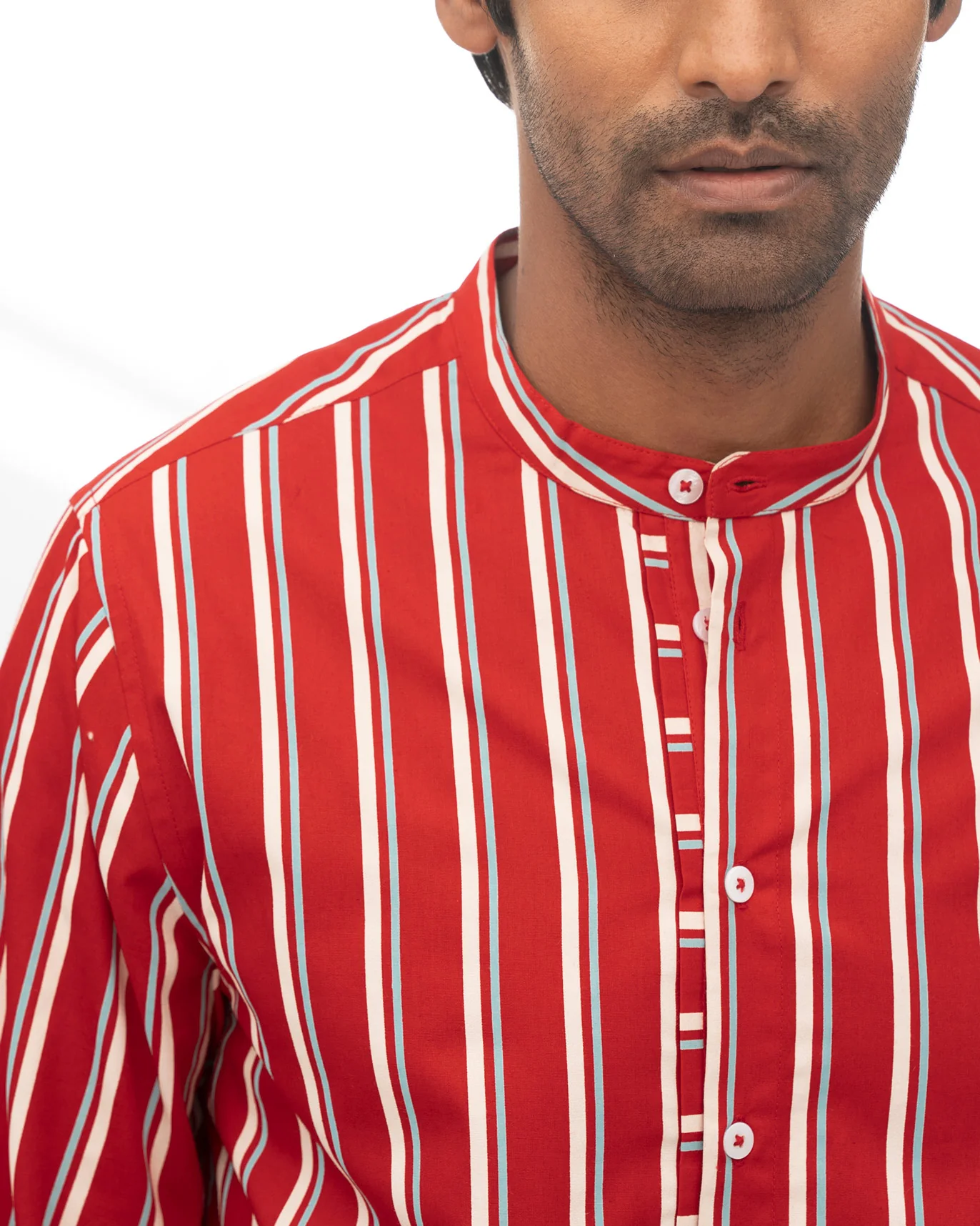 Arugam Shirt - Red & White - Image 2