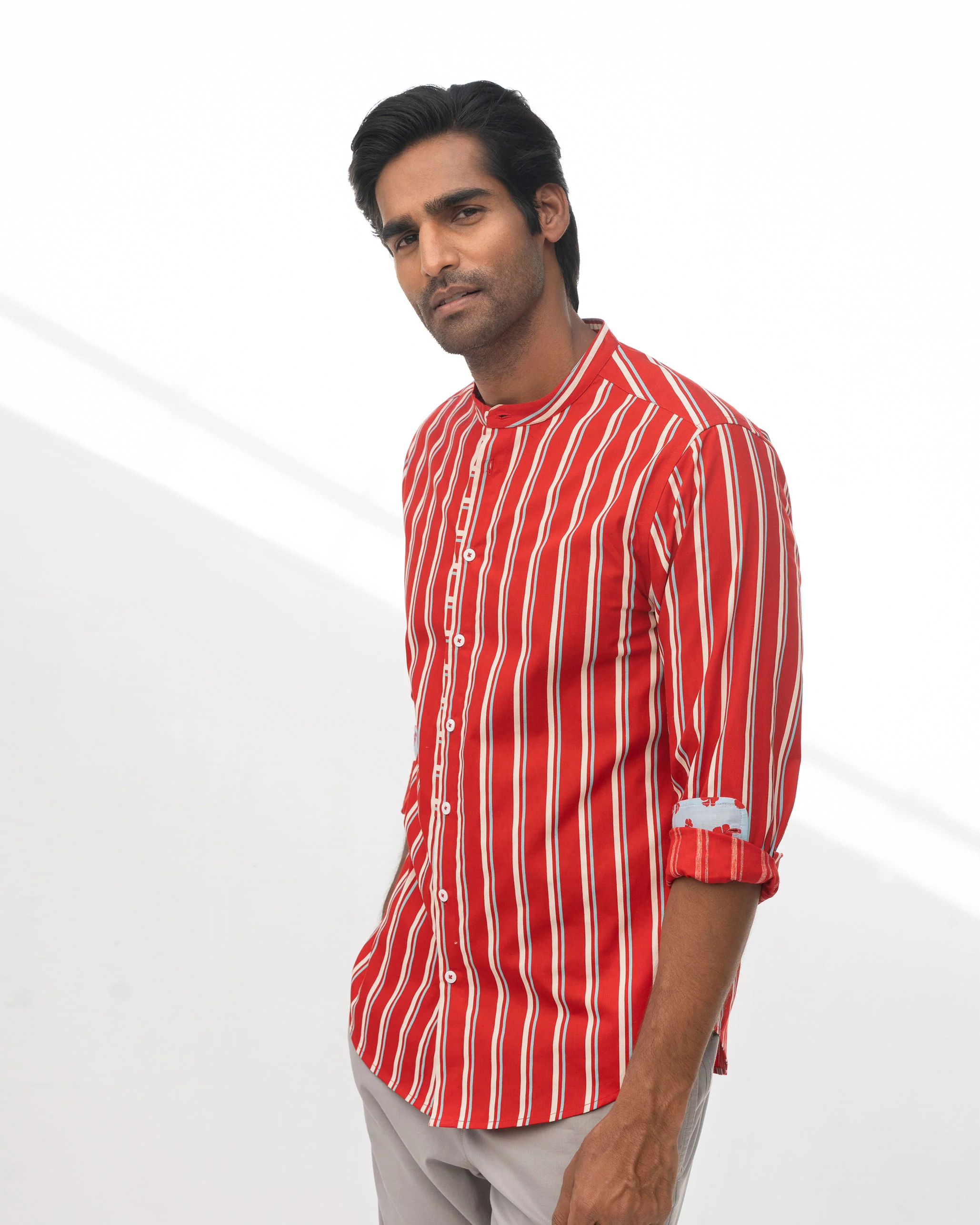 Arugam Shirt - Red & White - Image 3