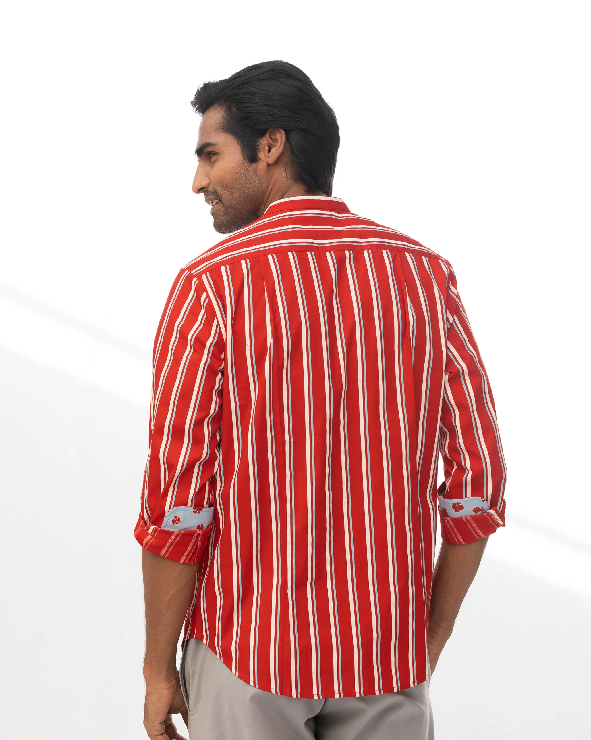 Arugam Shirt - Red & White - Image 4