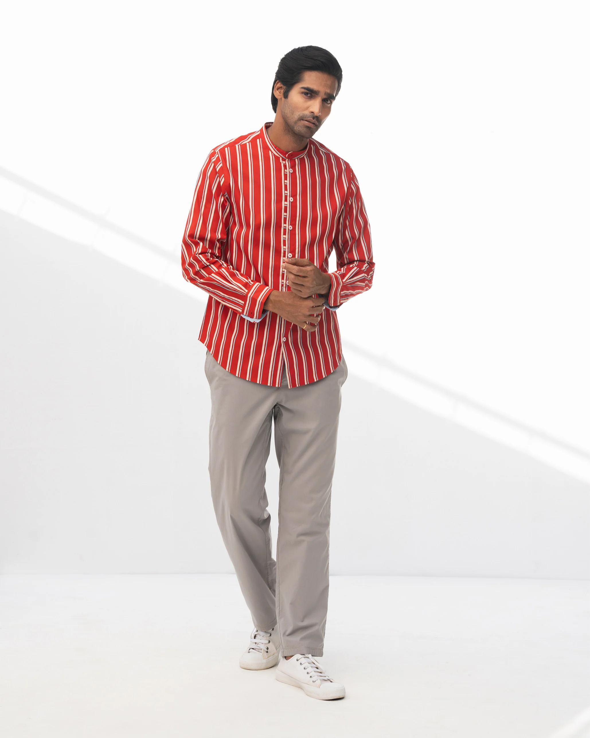 Arugam Shirt - Red & White - Image 5