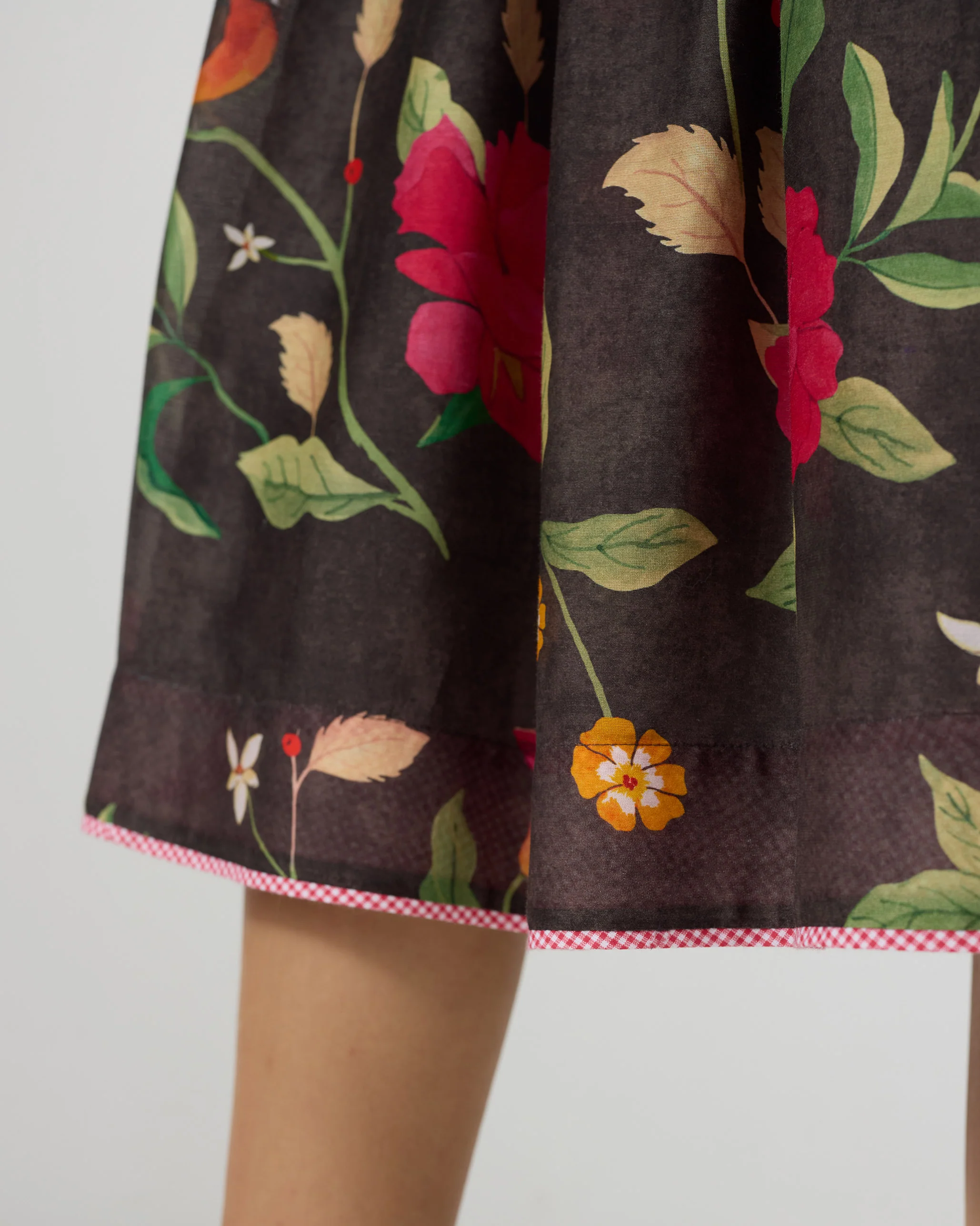 Ashwini Dress - Charcoal & Watermelon Print - Image 5