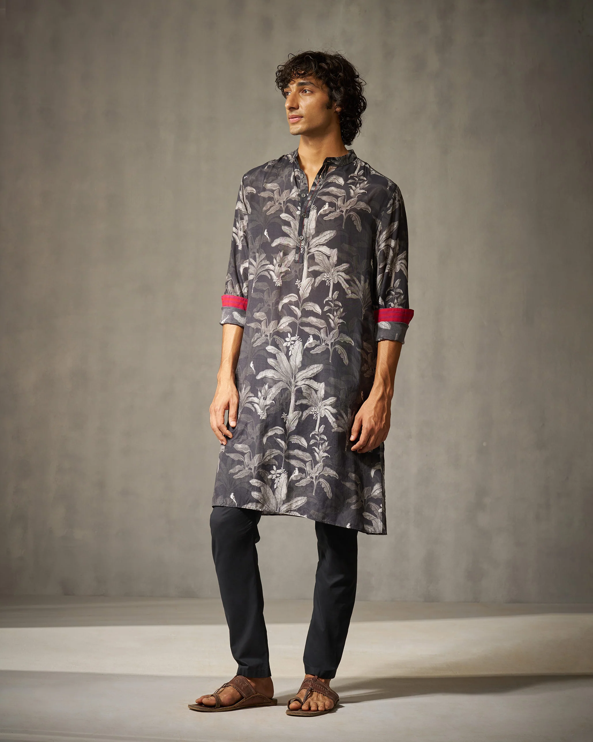 Astral Kurta - Black & Grey Print - Image 3