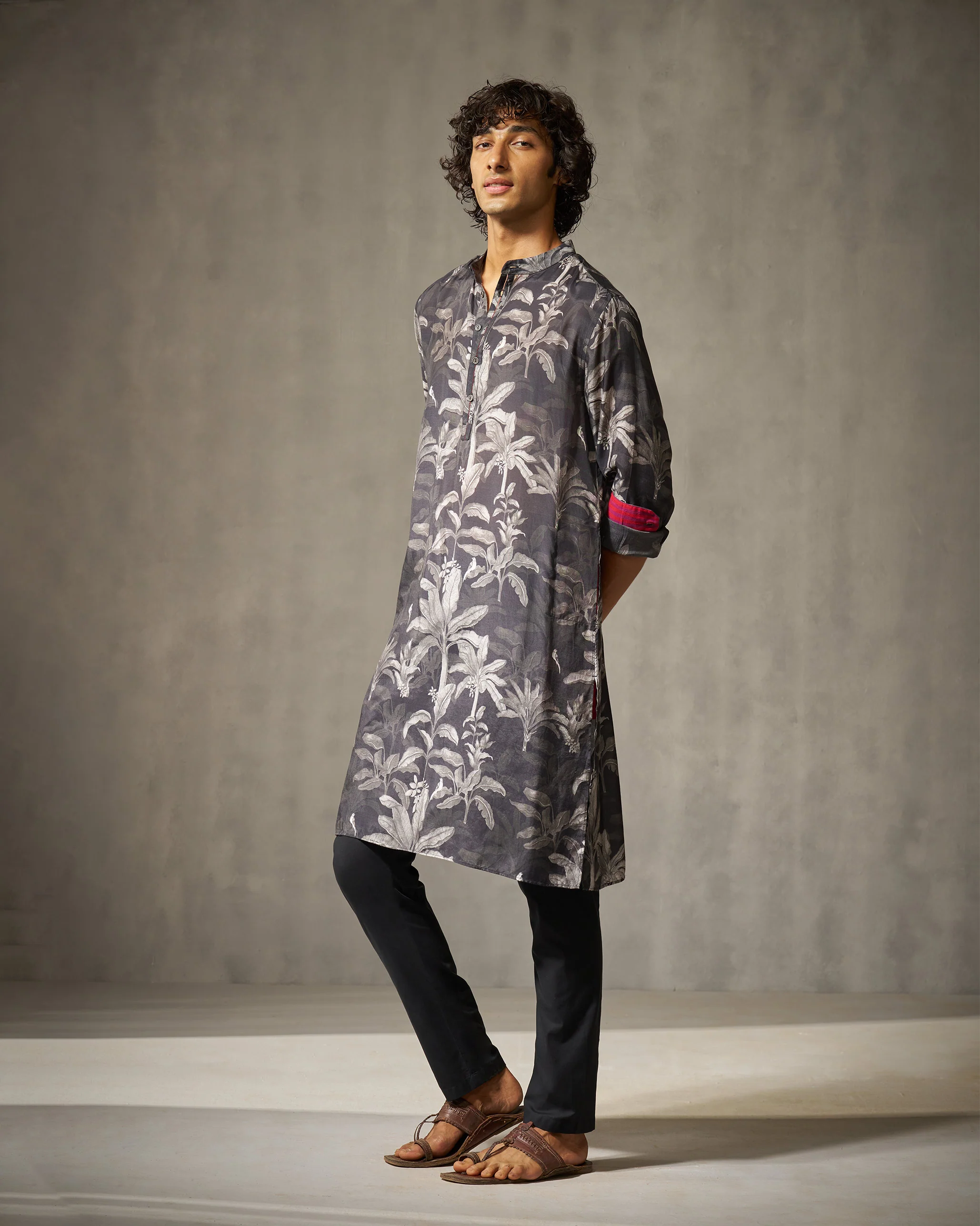Astral Kurta - Black & Grey Print - Image 4