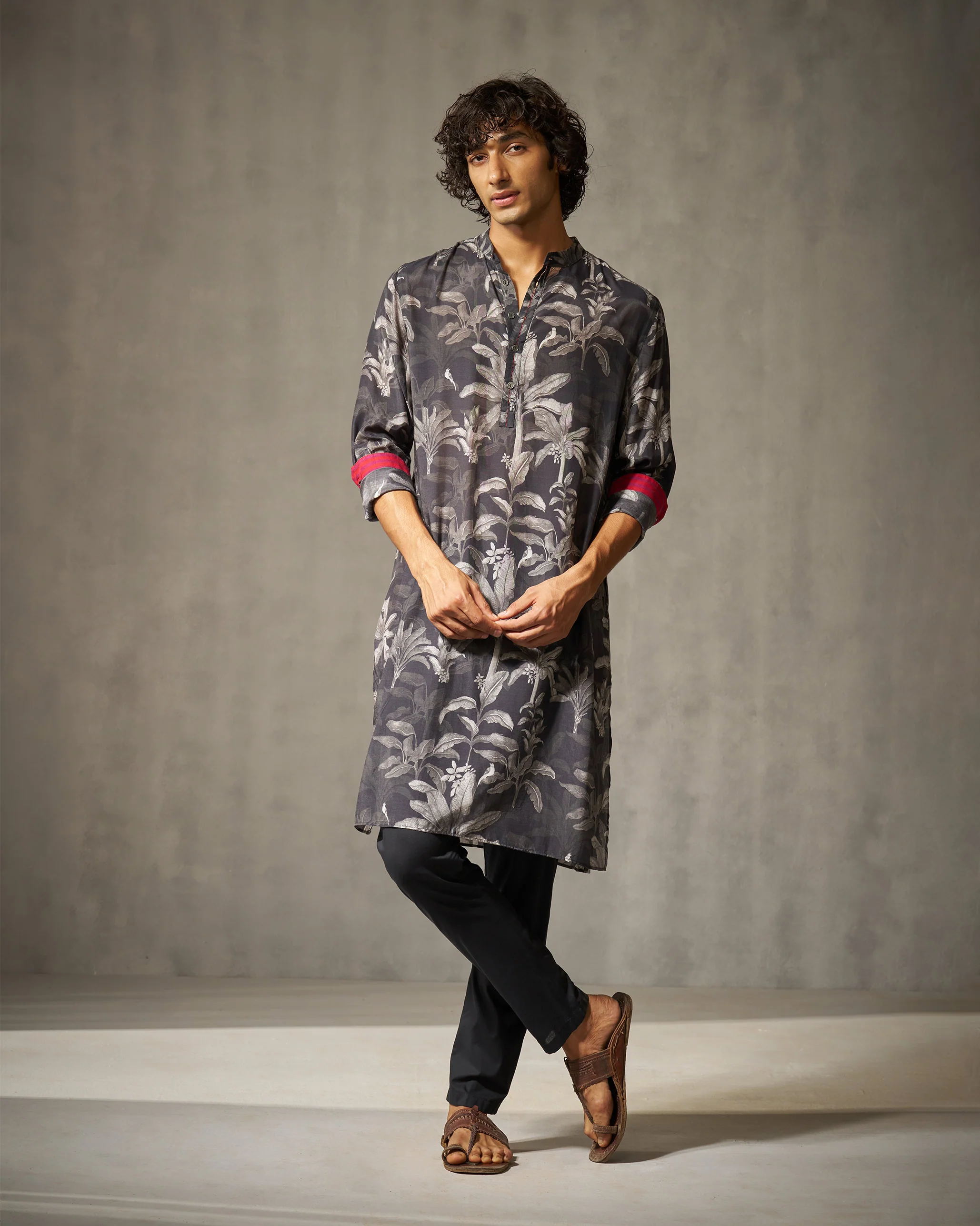 Astral Kurta - Black & Grey Print - Image 9