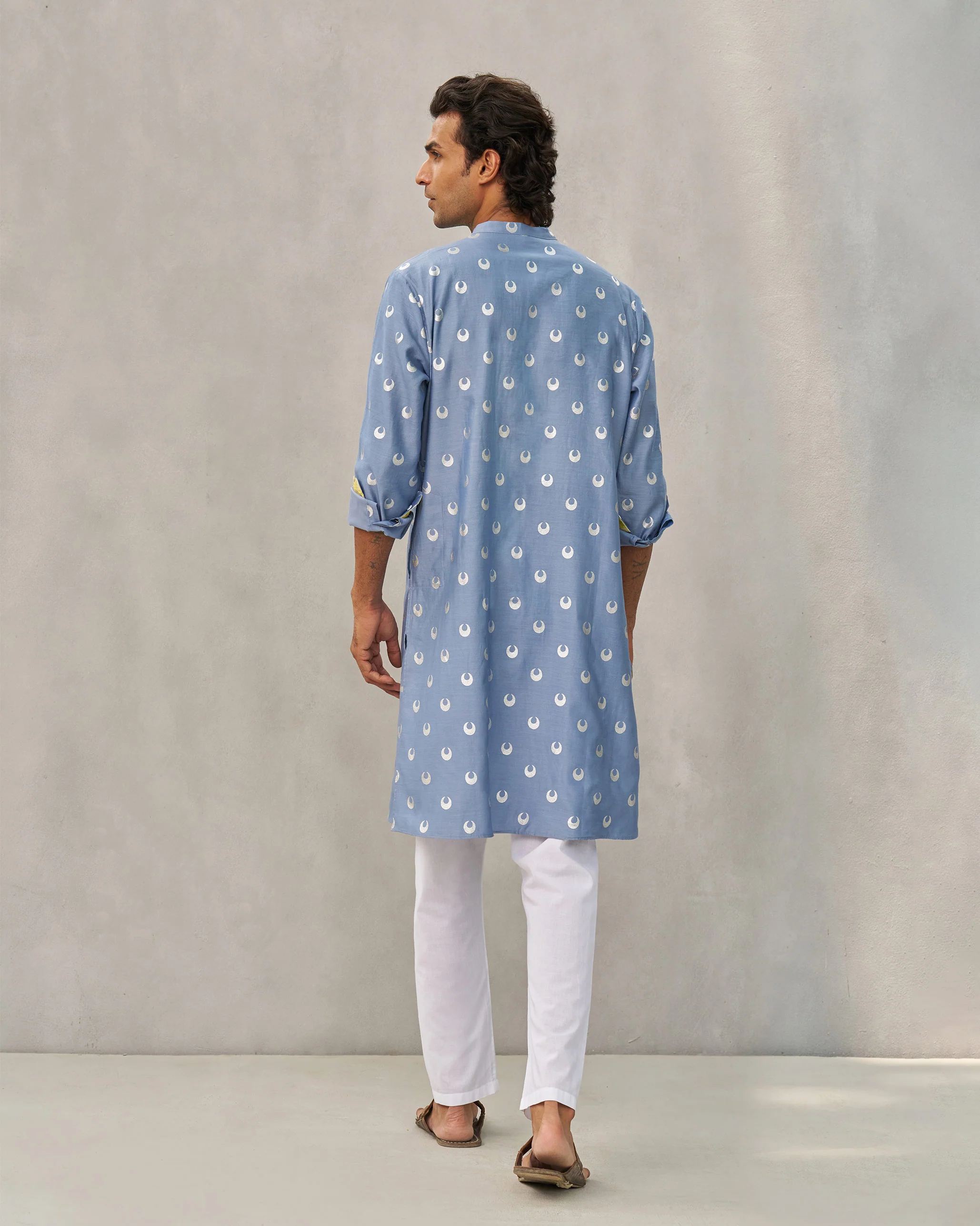 Astral Kurta - Blue & Silver - Image 4