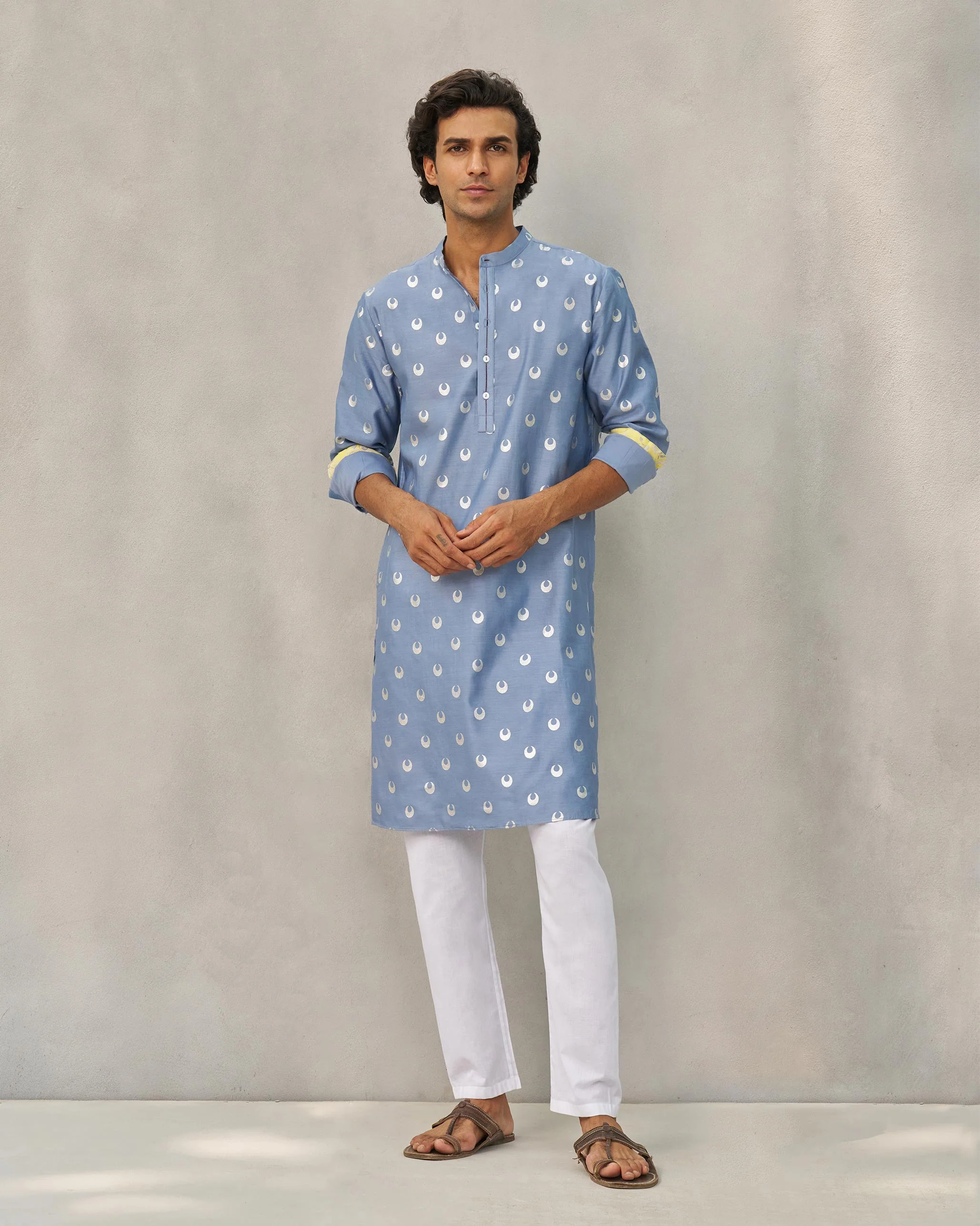 Astral Kurta - Blue & Silver - Image 5